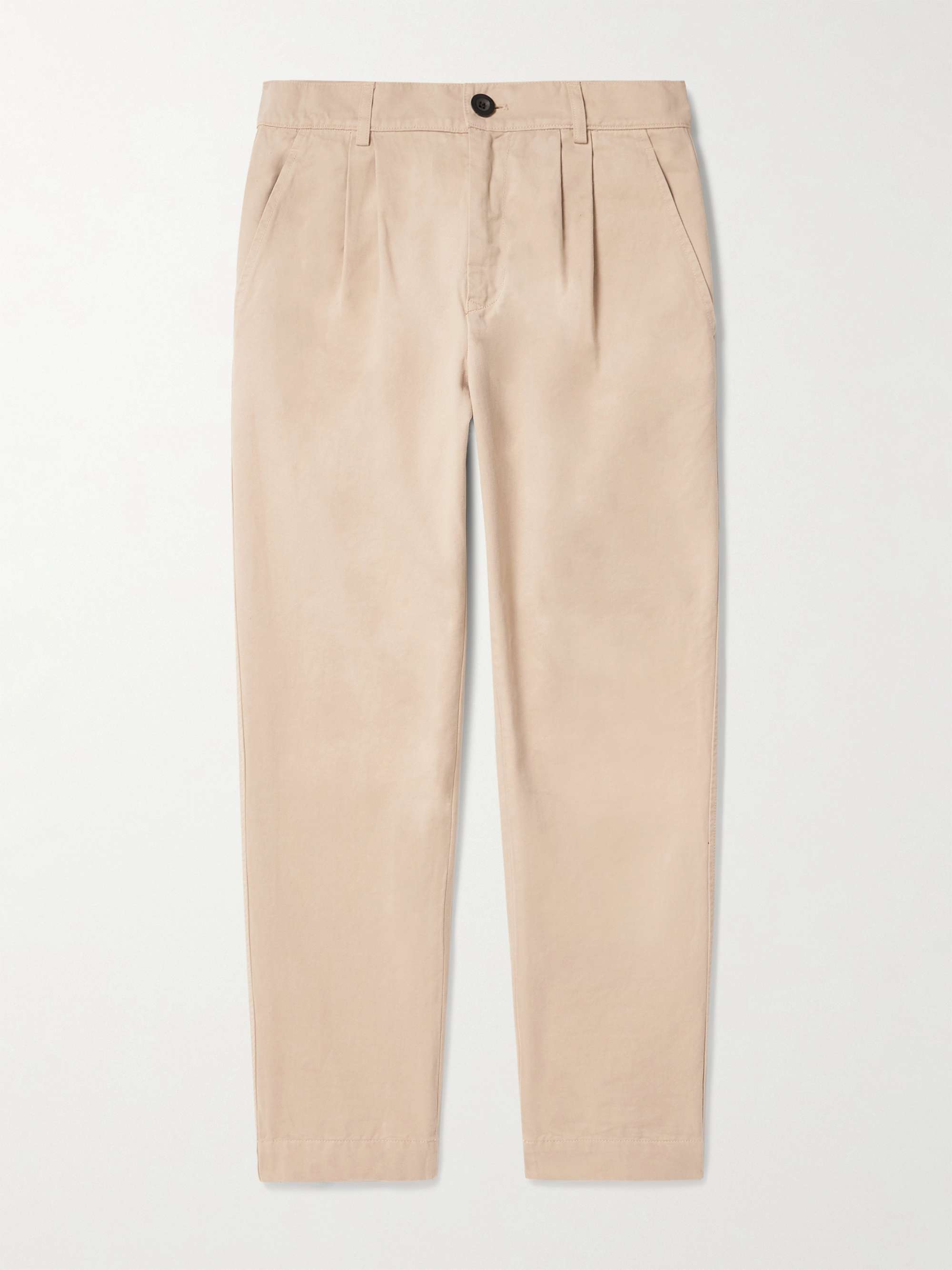 MR P. Tapered Pleated Cotton-Twill Trousers for Men