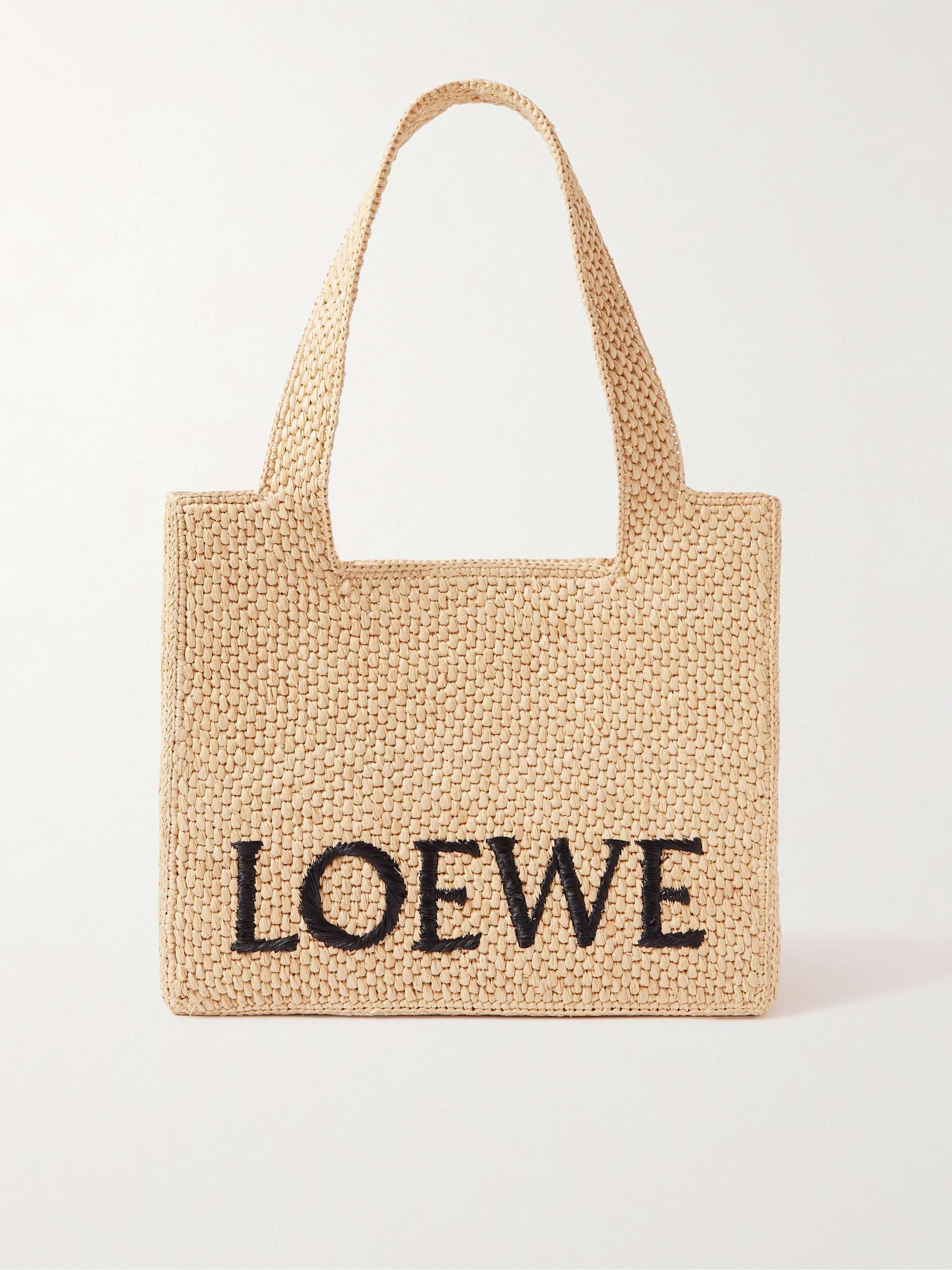 LOEWE + Paula's Ibiza Logo-Embroidered Raffia Tote Bag | MR PORTER
