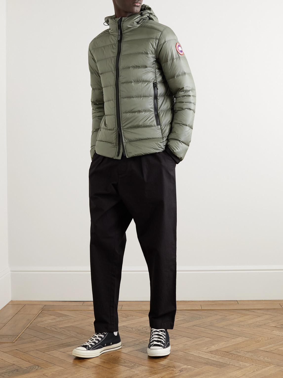 Shop Canada Goose Crofton Recycled Nylon-ripstop Hooded Down Jacket In Green