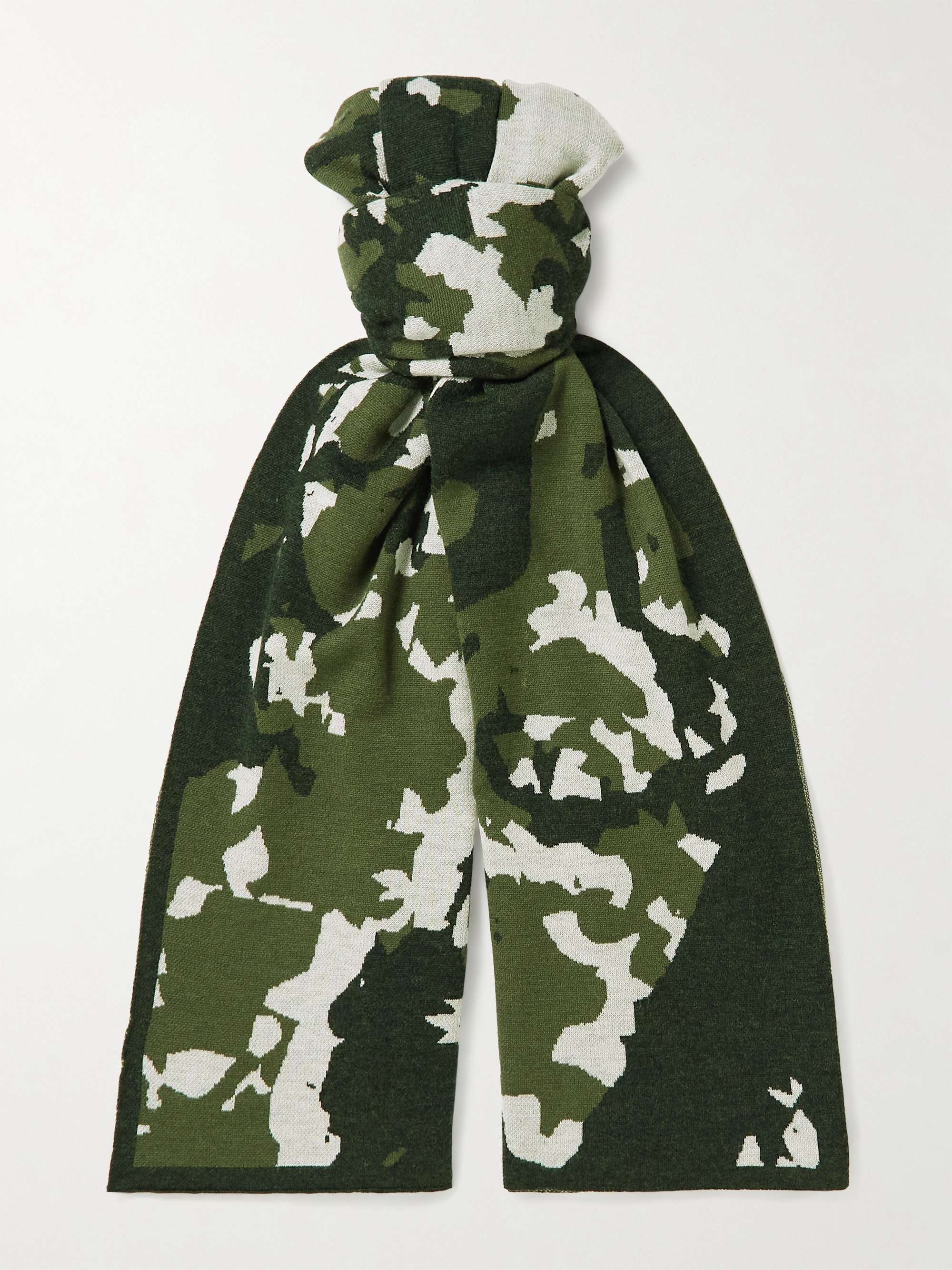Sciarpa in lana merino con motivo camouflage jacquard MILES LEON da uomo |  MR PORTER