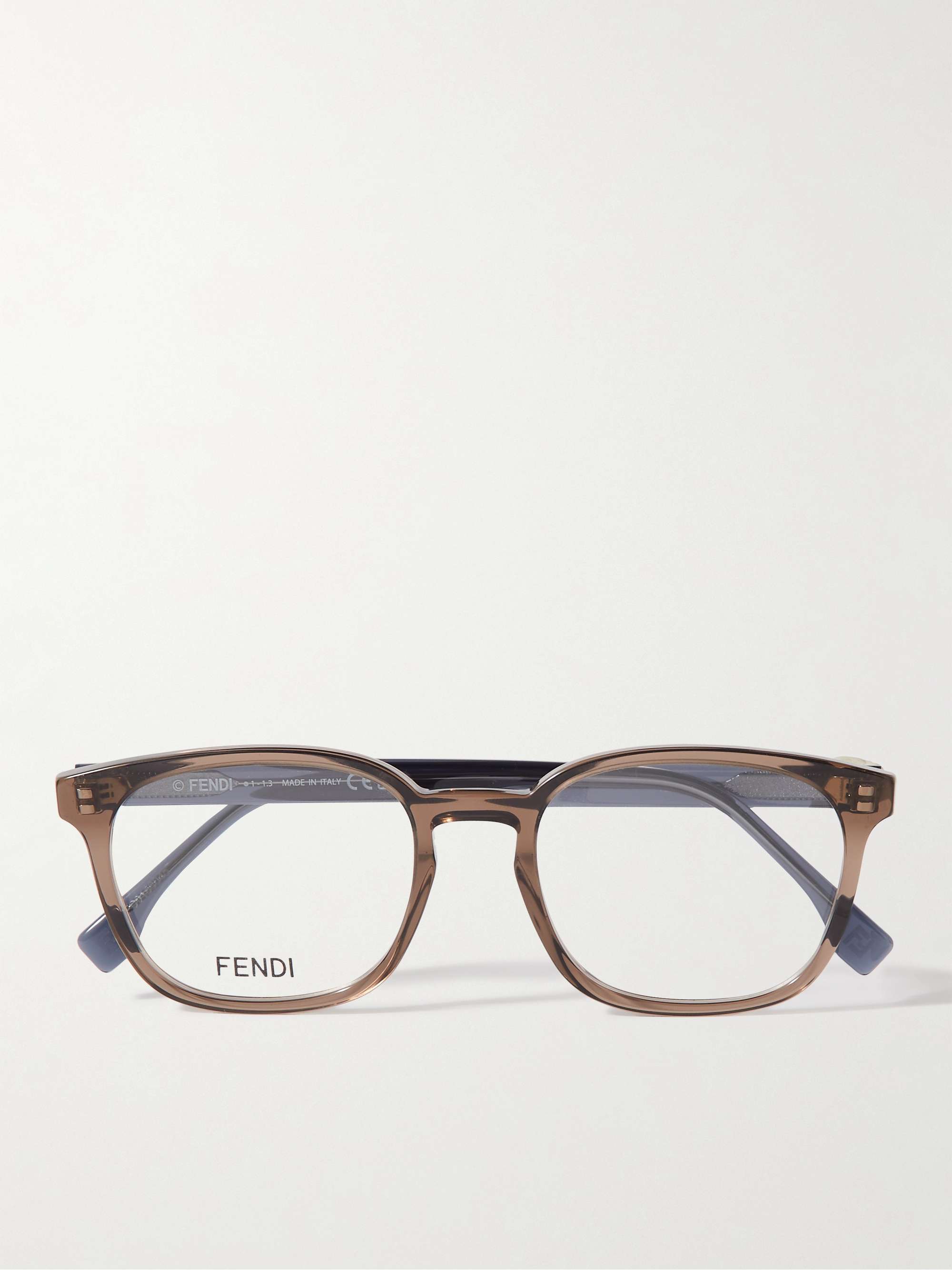 بني نظارات طبية من الأسيتات بإطار على شكل حرف D | FENDI | MR PORTER