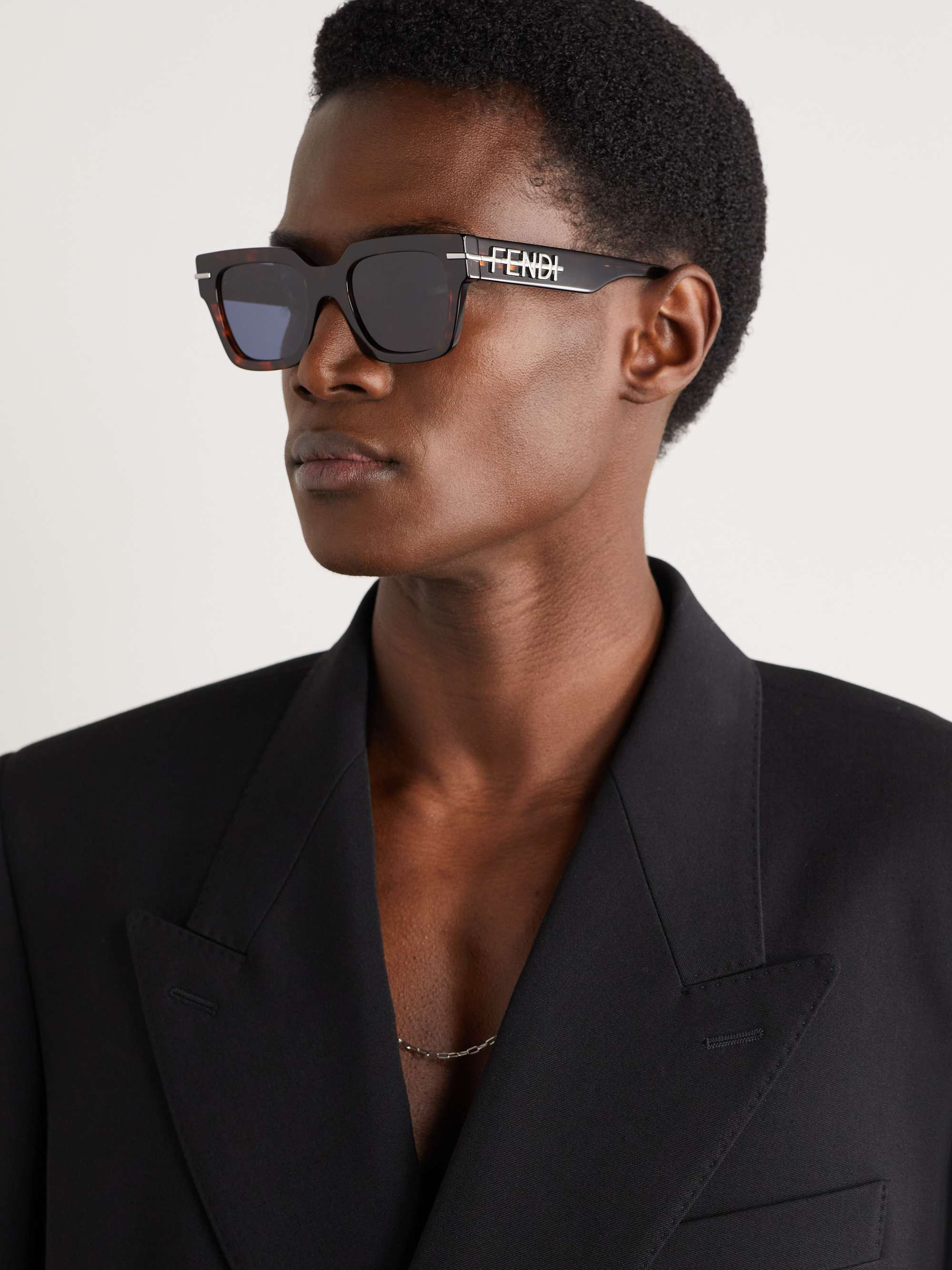 FENDI Fendigraphy Square-Frame Tortoiseshell Acetate Sunglasses for Men |  MR PORTER