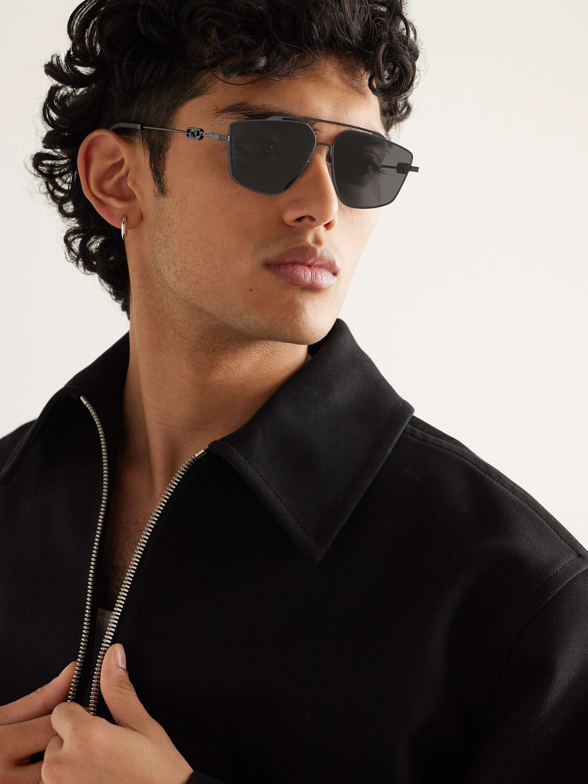 FENDI O'Lock Aviator-Style Metal Sunglasses for Men | MR PORTER