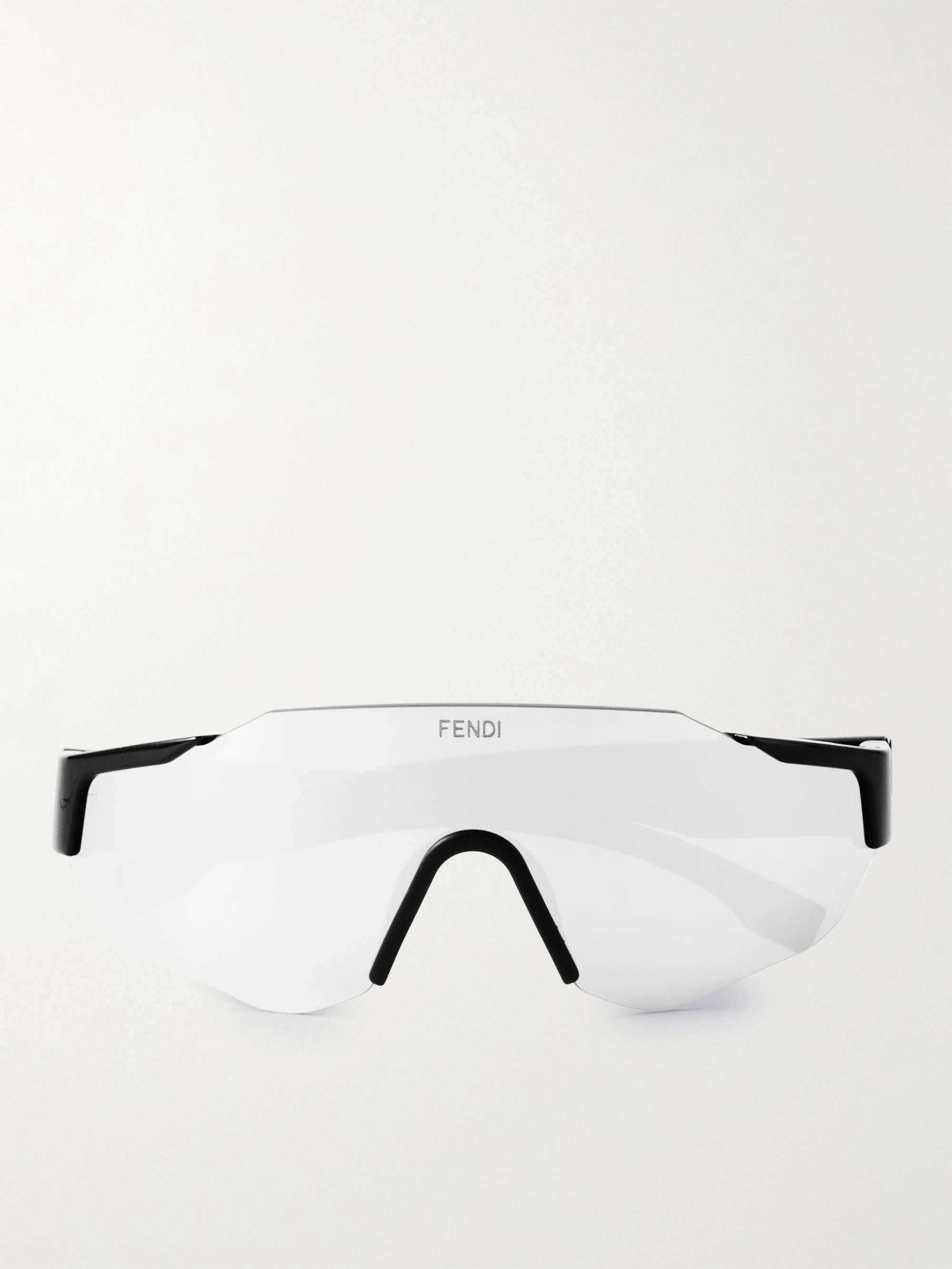 أسود نظارات شمسية من الأستيات بدون إطار | FENDI | MR PORTER