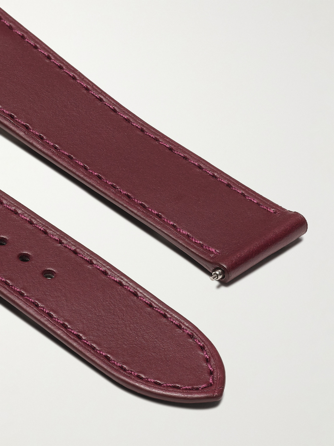 Shop Cartier Leather Watch Strap In Purple