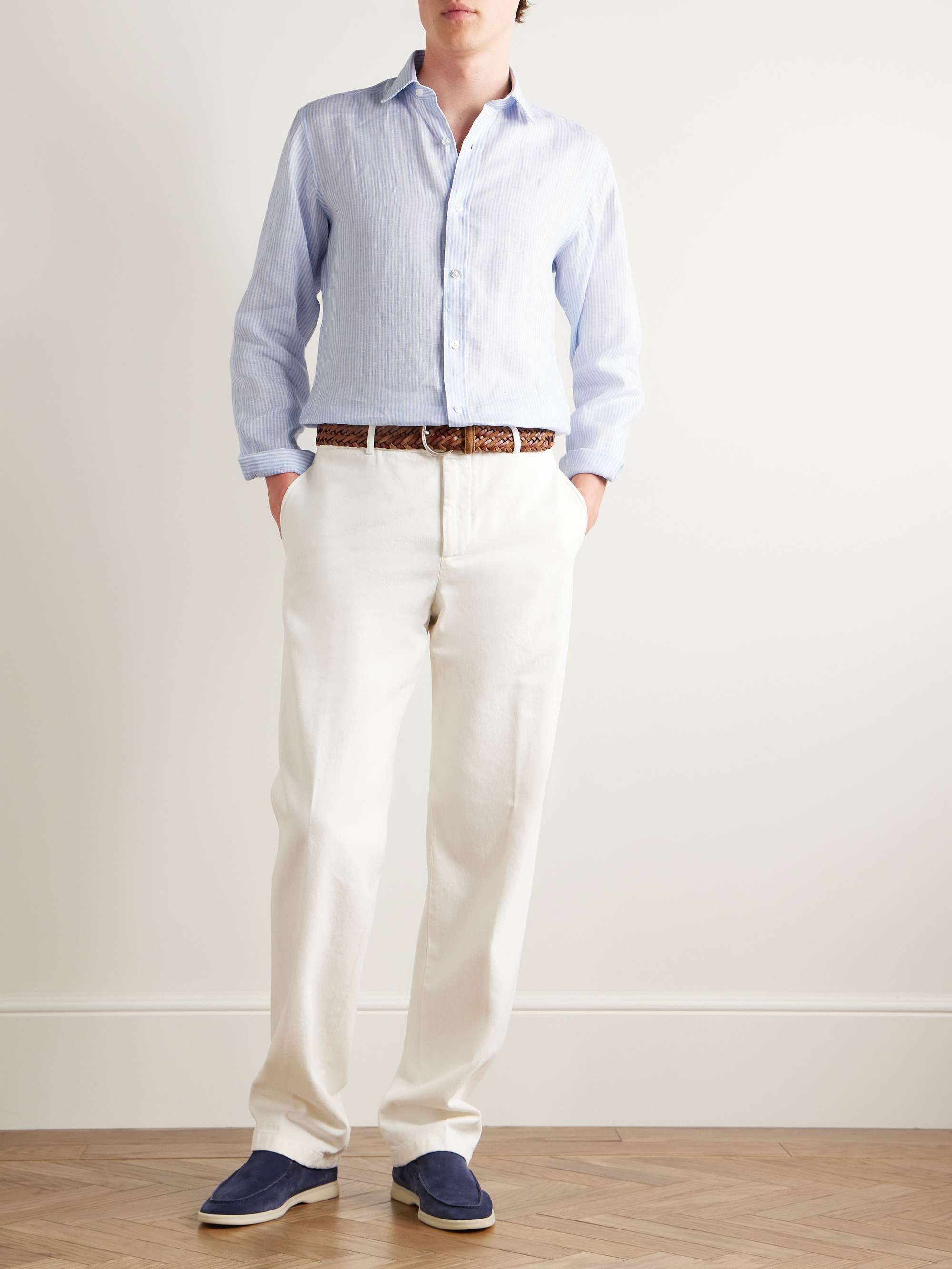 Camicia in lino a righe CHARVET da uomo | MR PORTER