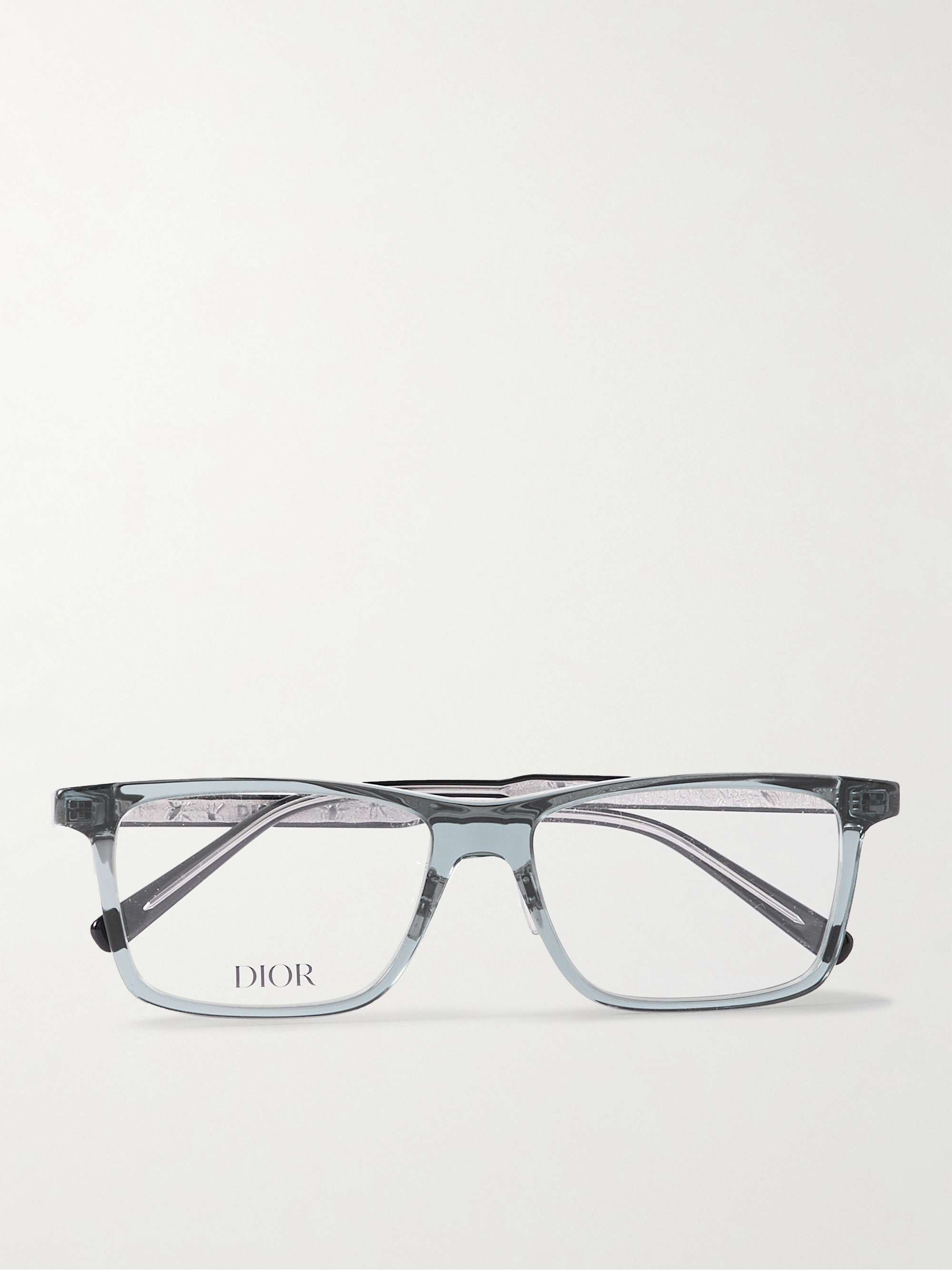 رمادي نظارات طبية InDiorO S4F من الأسيتات بإطار مربع | DIOR EYEWEAR | MR  PORTER