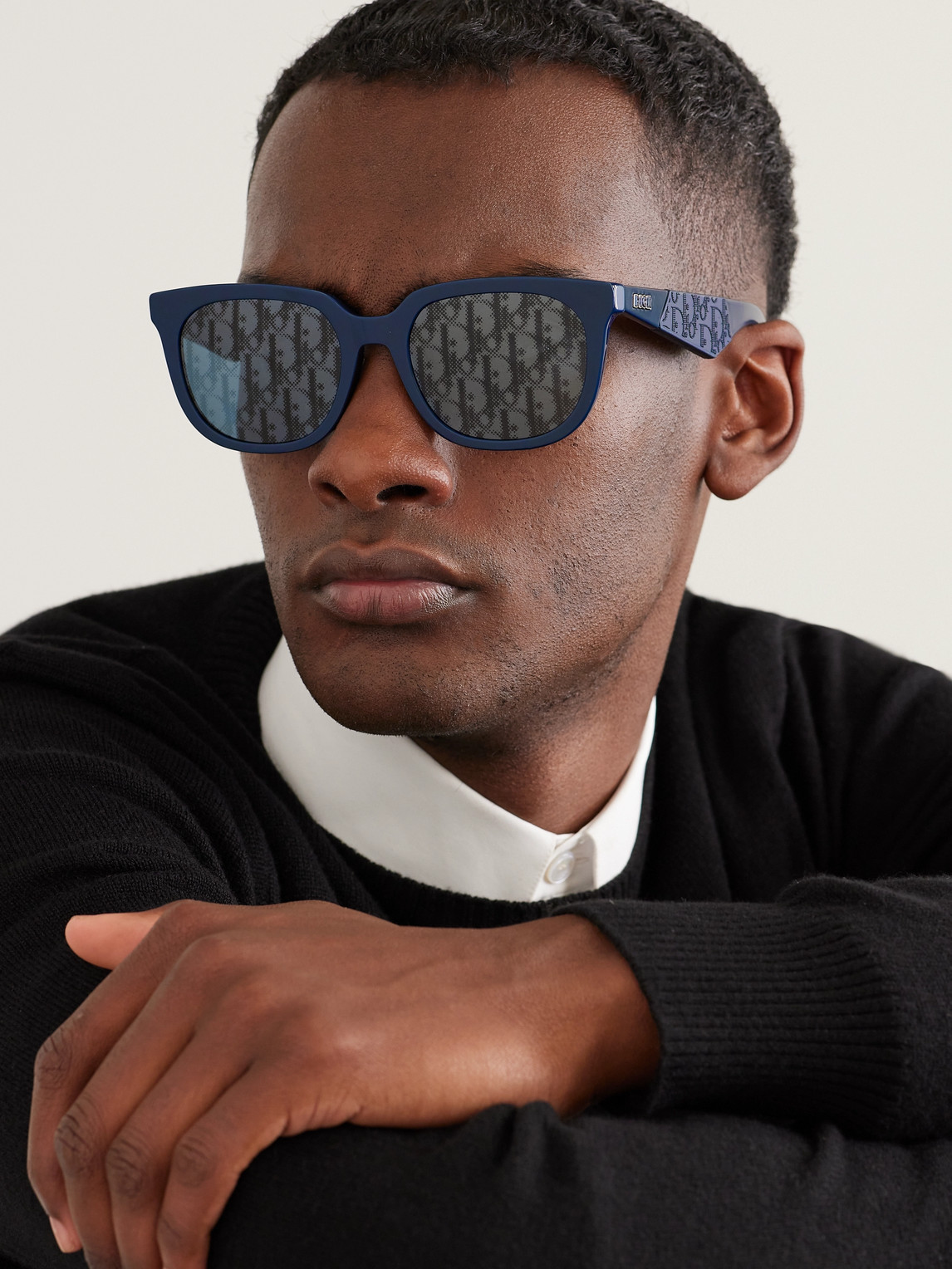 Shop Dior B27 S3f D-frame Logo-detailed Acetate Sunglasses In Black