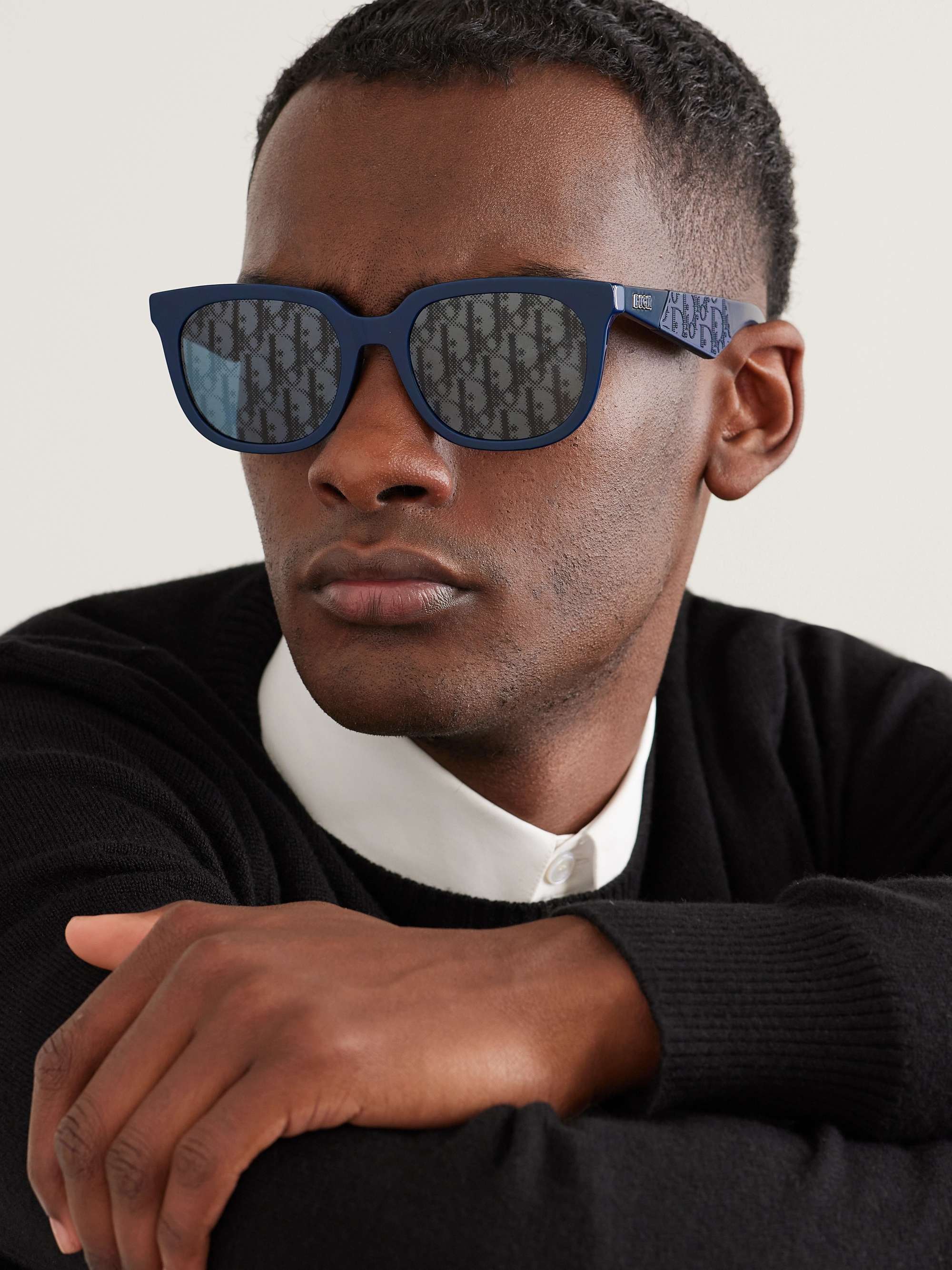 DIOR EYEWEAR Dior B27 S3F D-Frame Logo-Detailed Acetate Sunglasses for Men  | MR PORTER