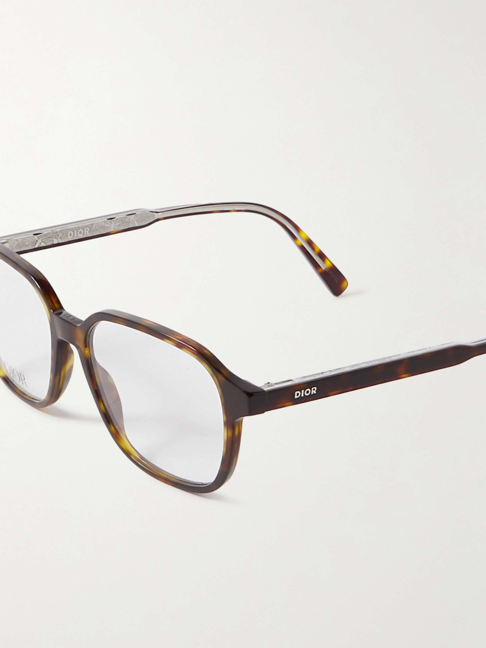 DIOR EYEWEAR InDiorO S3I Square-Frame Tortoiseshell Acetate Optical Glasses  for Men | MR PORTER