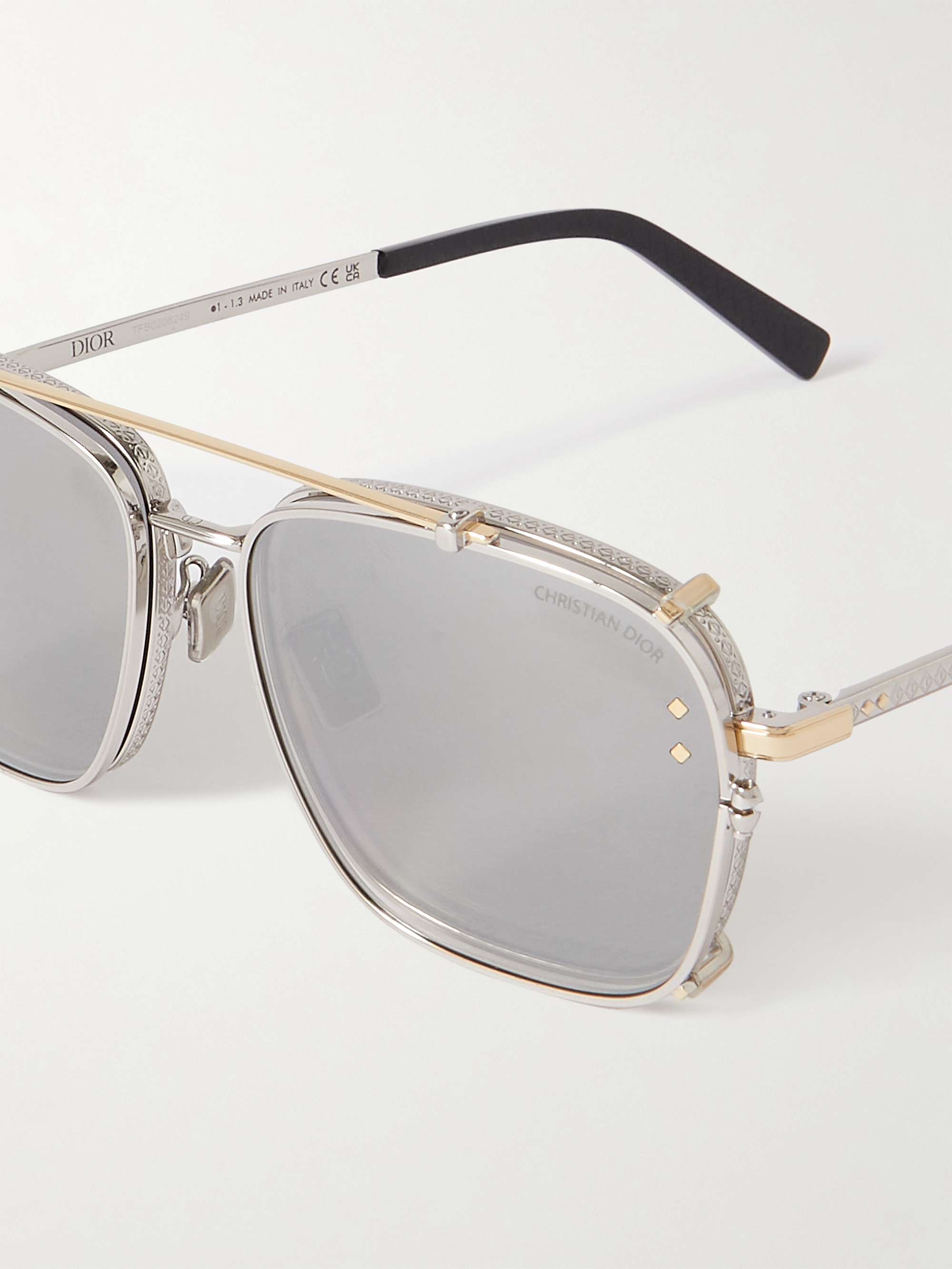 DIOR EYEWEAR CD Diamond S4U Aviator-Style Silver-Tone Sunglasses for Men |  MR PORTER