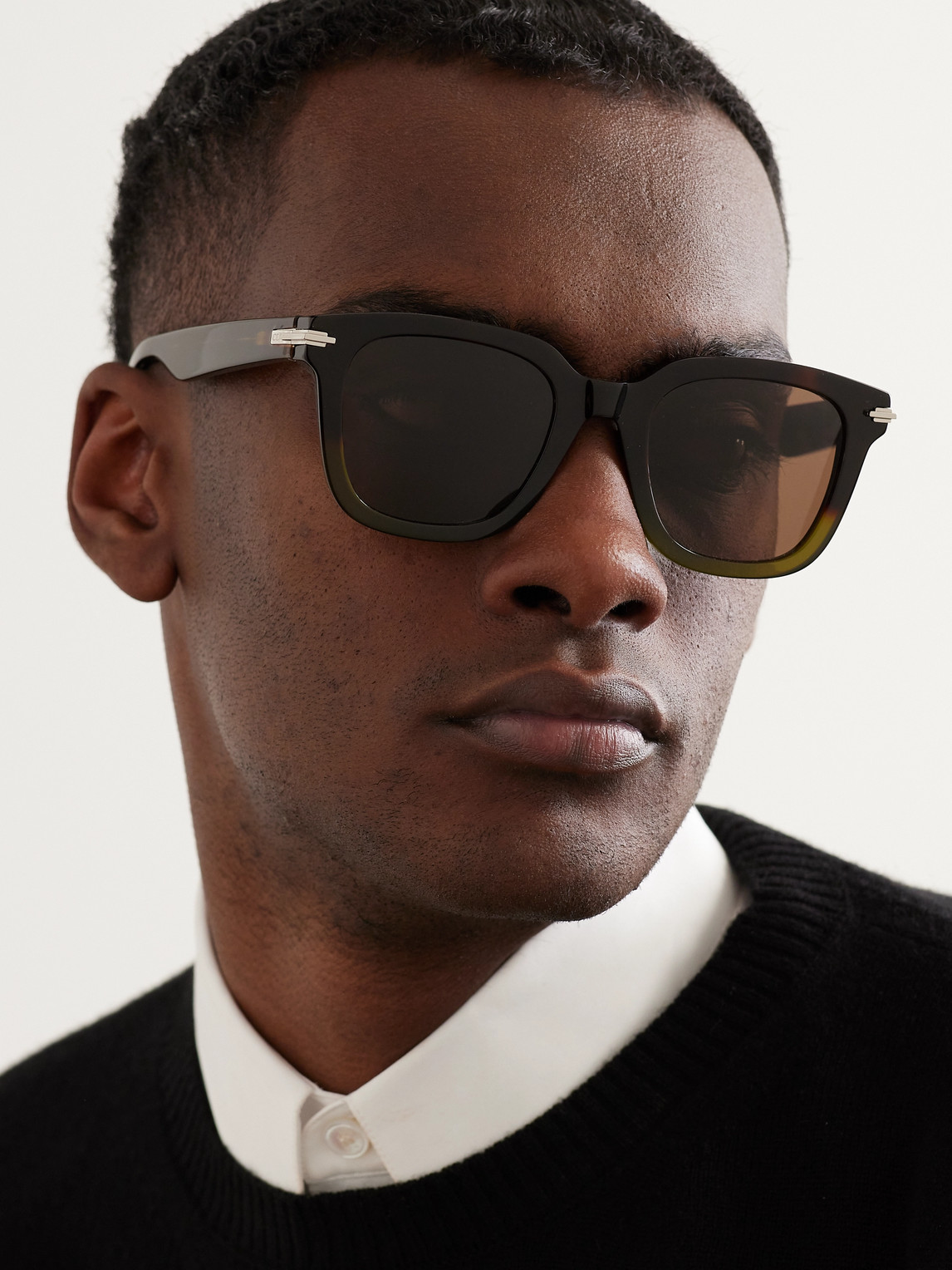 Shop Dior Blacksuit S10i D-frame Acetate Sunglasses In Brown