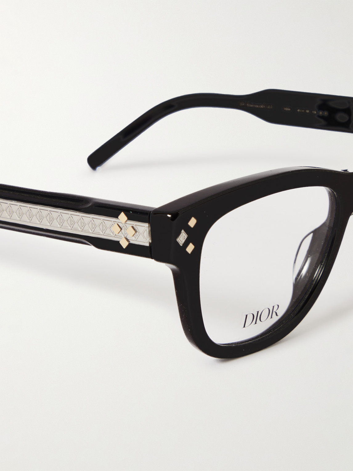 Shop Dior Cd Diamondo S1l Round-frame Acetate Optical Glasses In Black