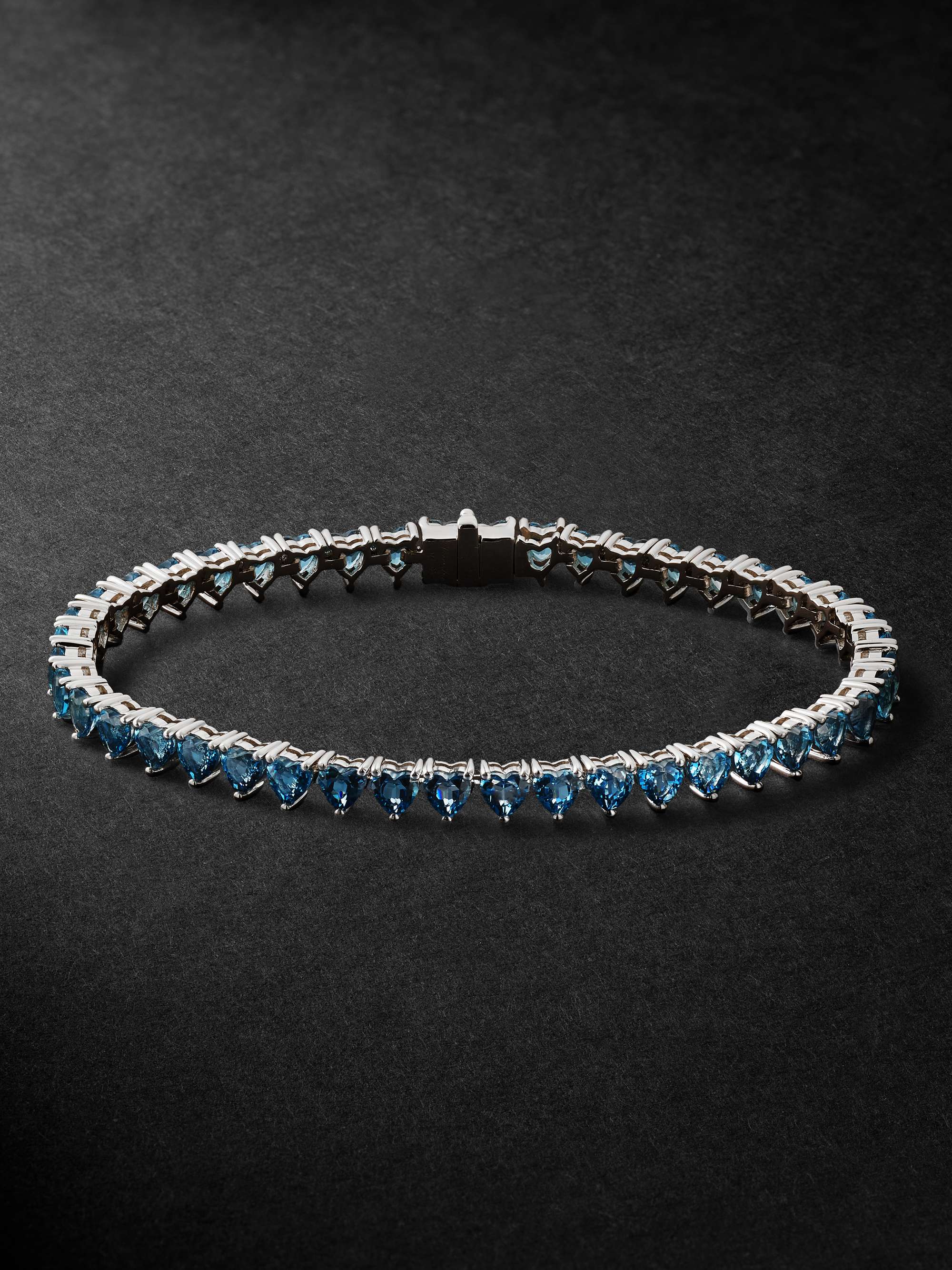 Sterling Silver Labradorite and Blue Topaz Bracelet