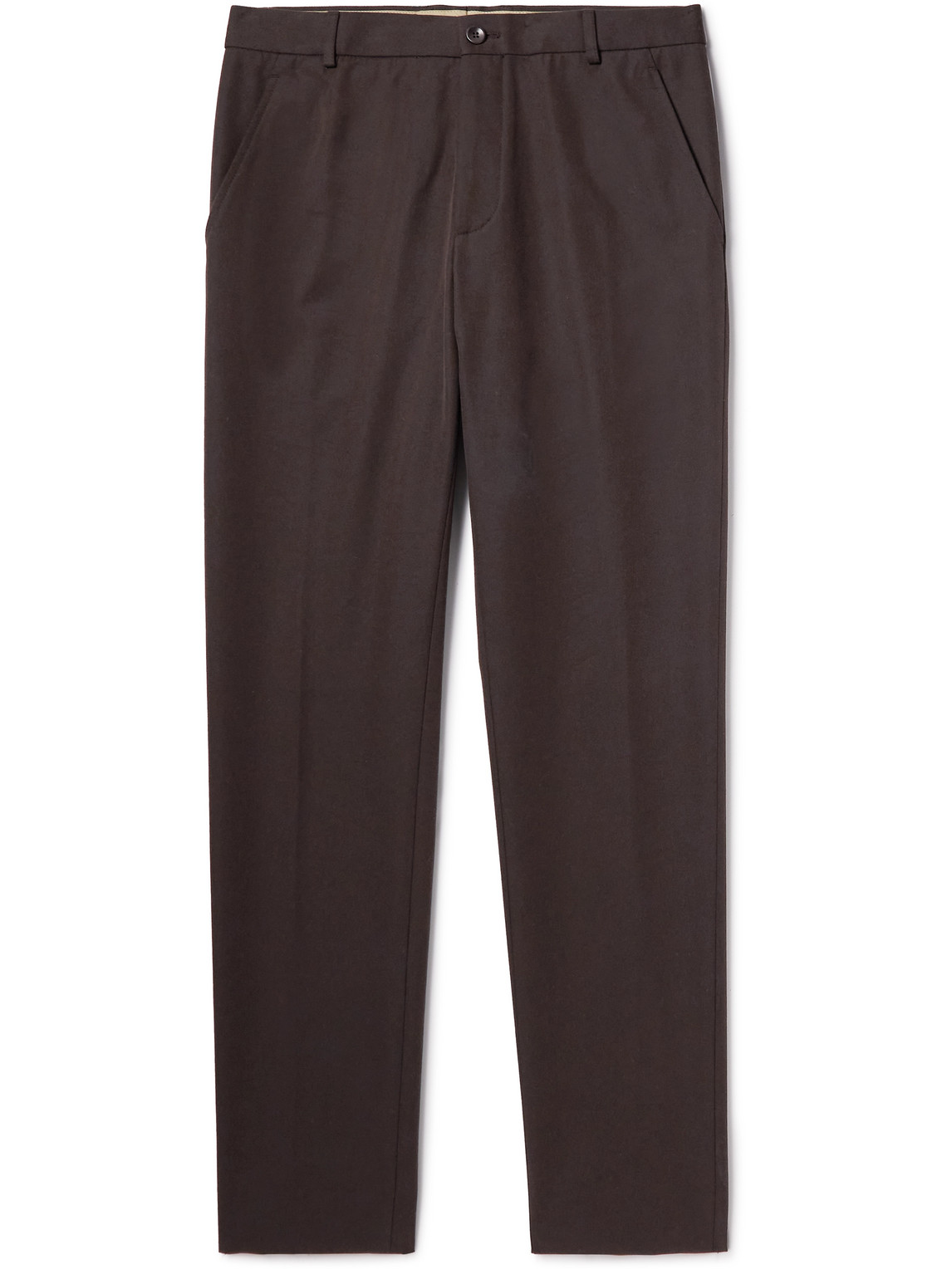 Loro Piana Tapered Cotton And Wool-blend Gabardine Chinos In Brown