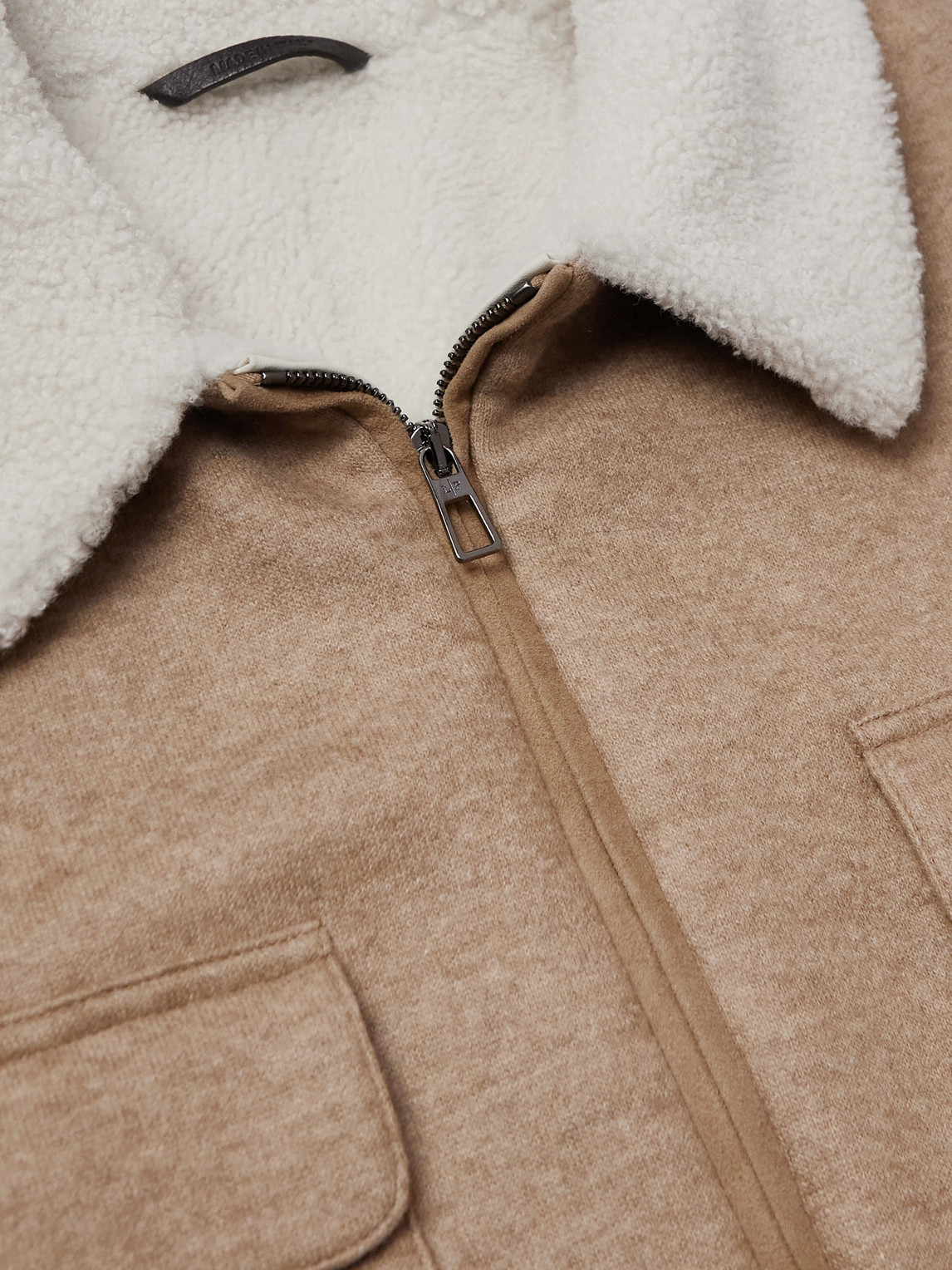 Shop Loro Piana Suede-trimmed Shearling-lined Cashmere-blend Shirt Jacket In Neutrals