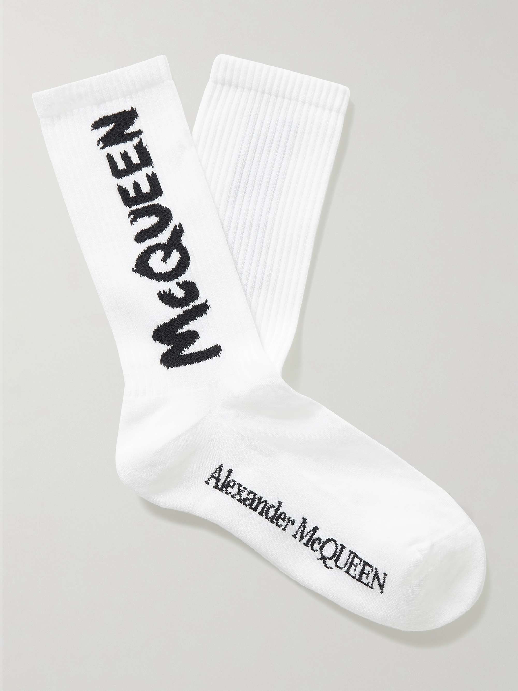 ALEXANDER MCQUEEN Intarsia Cotton-Blend Socks | MR PORTER