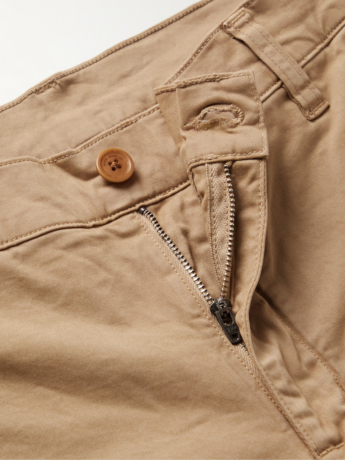 Shop Nudie Jeans Easy Alvin Slim-fit Cotton-blend Chinos In Neutrals