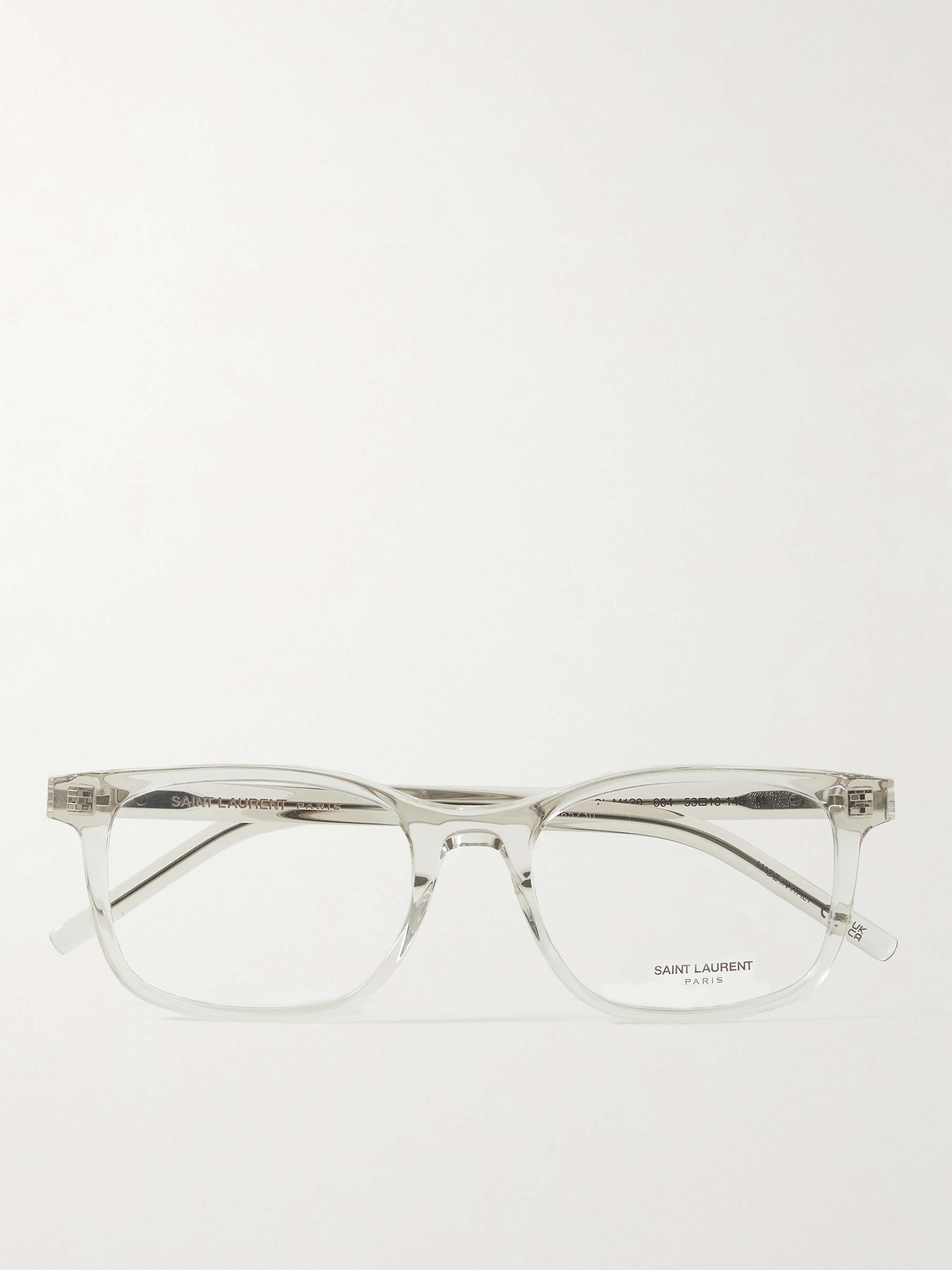 شفاف نظارات طبية من الأسيتات بإطار على شكل حرف D | SAINT LAURENT EYEWEAR |  MR PORTER