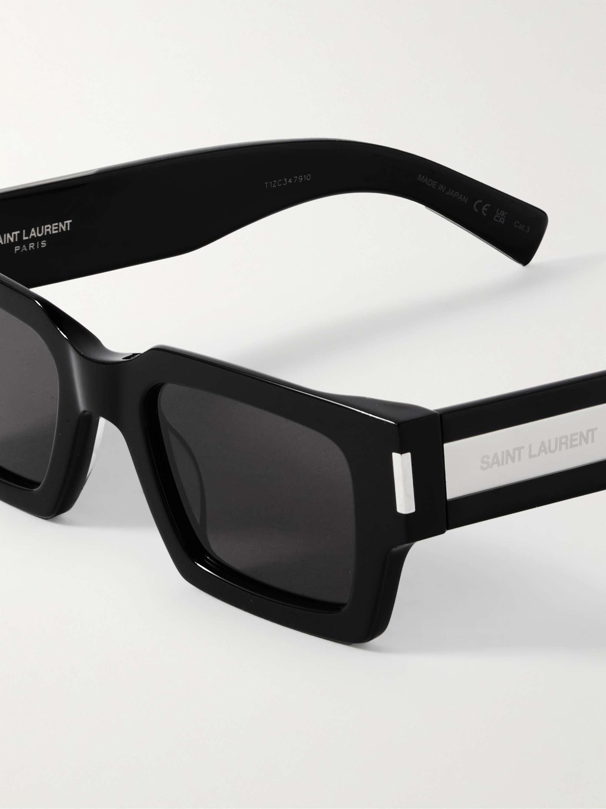 SAINT LAURENT EYEWEAR Rectangular-Frame Acetate Sunglasses for Men | MR  PORTER