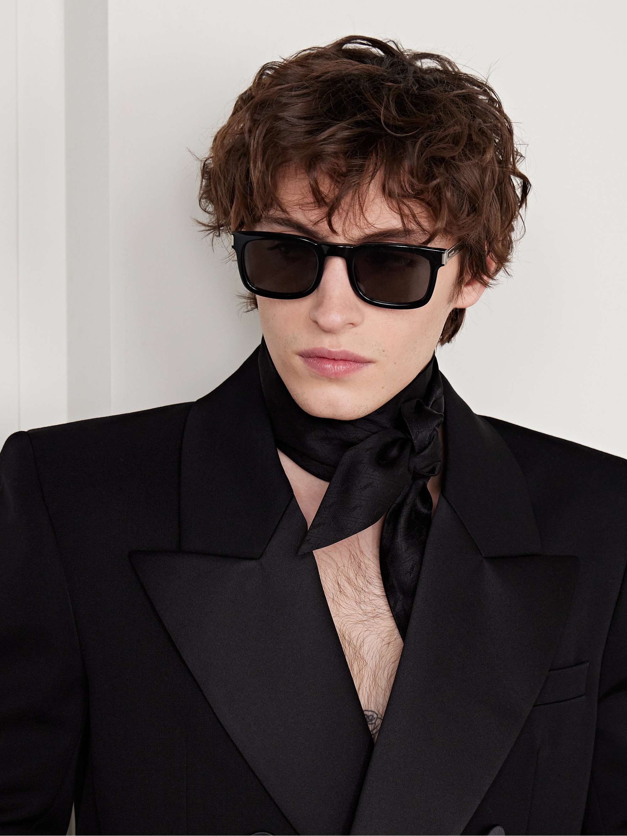 SAINT LAURENT EYEWEAR Square-Frame Acetate and Silver-Tone Sunglasses for  Men | MR PORTER
