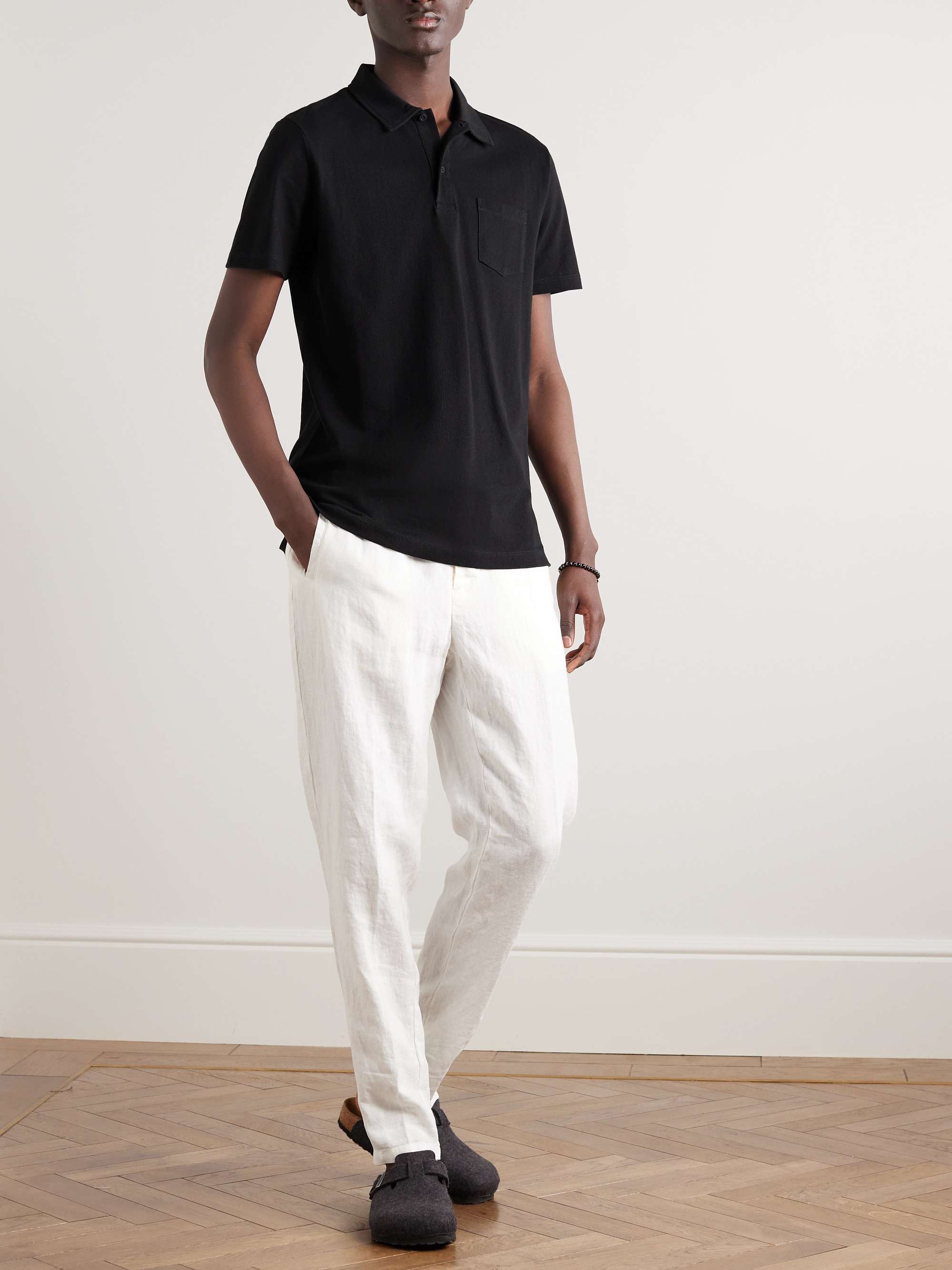 SUNSPEL Riviera Slim-Fit Cotton-Mesh Polo Shirt | MR PORTER