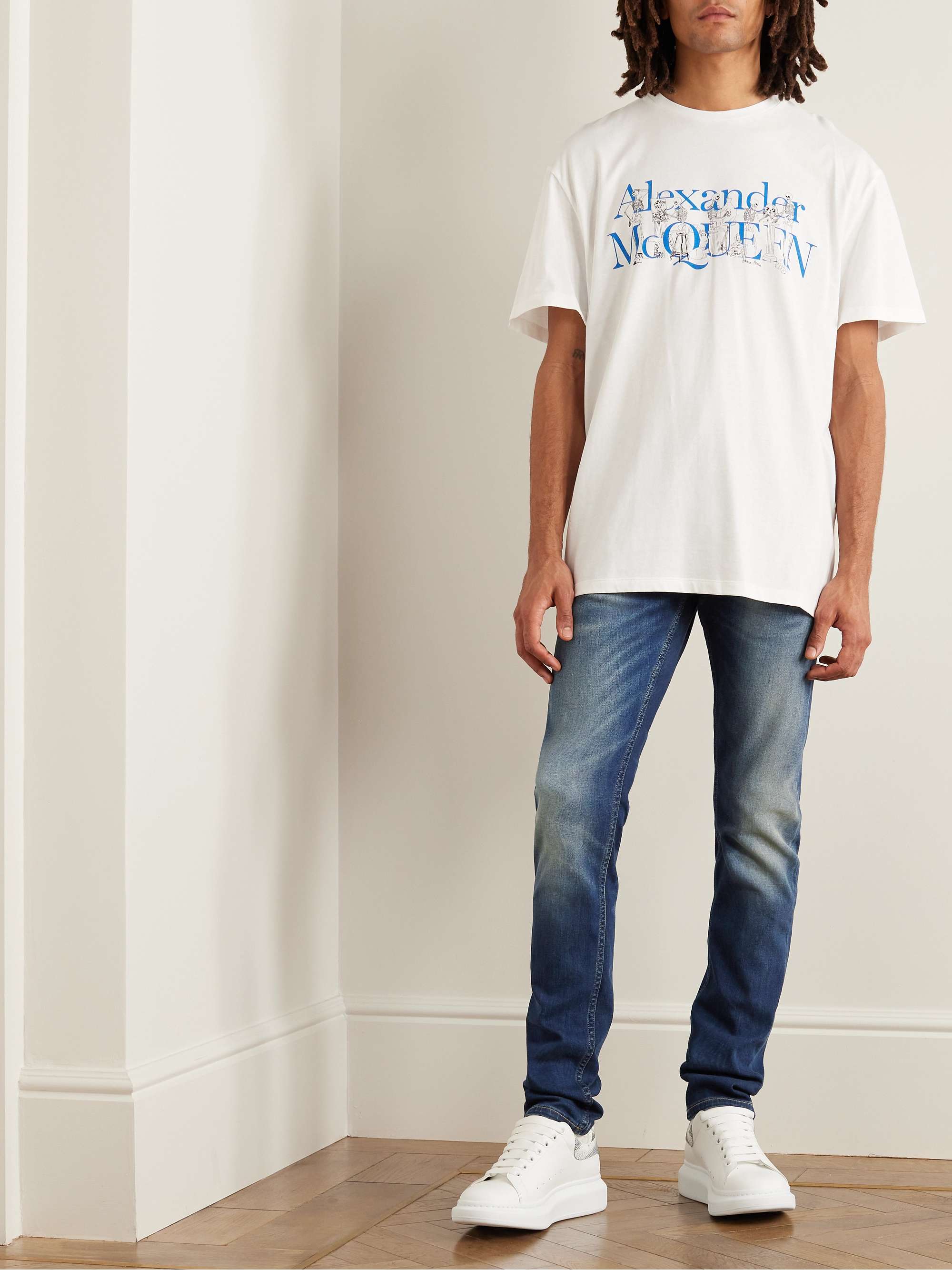 ALEXANDER MCQUEEN Graffiti Straight-Leg Logo-Embroidered Jeans for Men | MR  PORTER