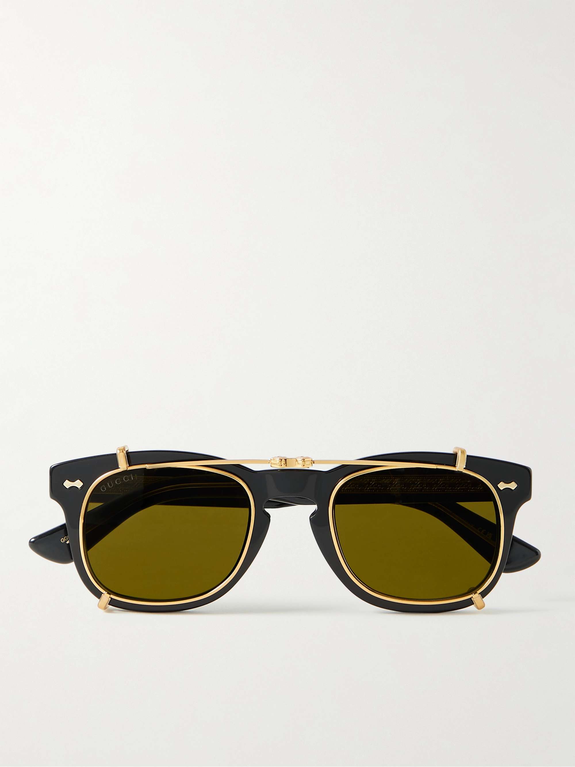 GUCCI EYEWEAR D-Frame Acetate and Gold-Tone Sunglasses for Men | MR PORTER