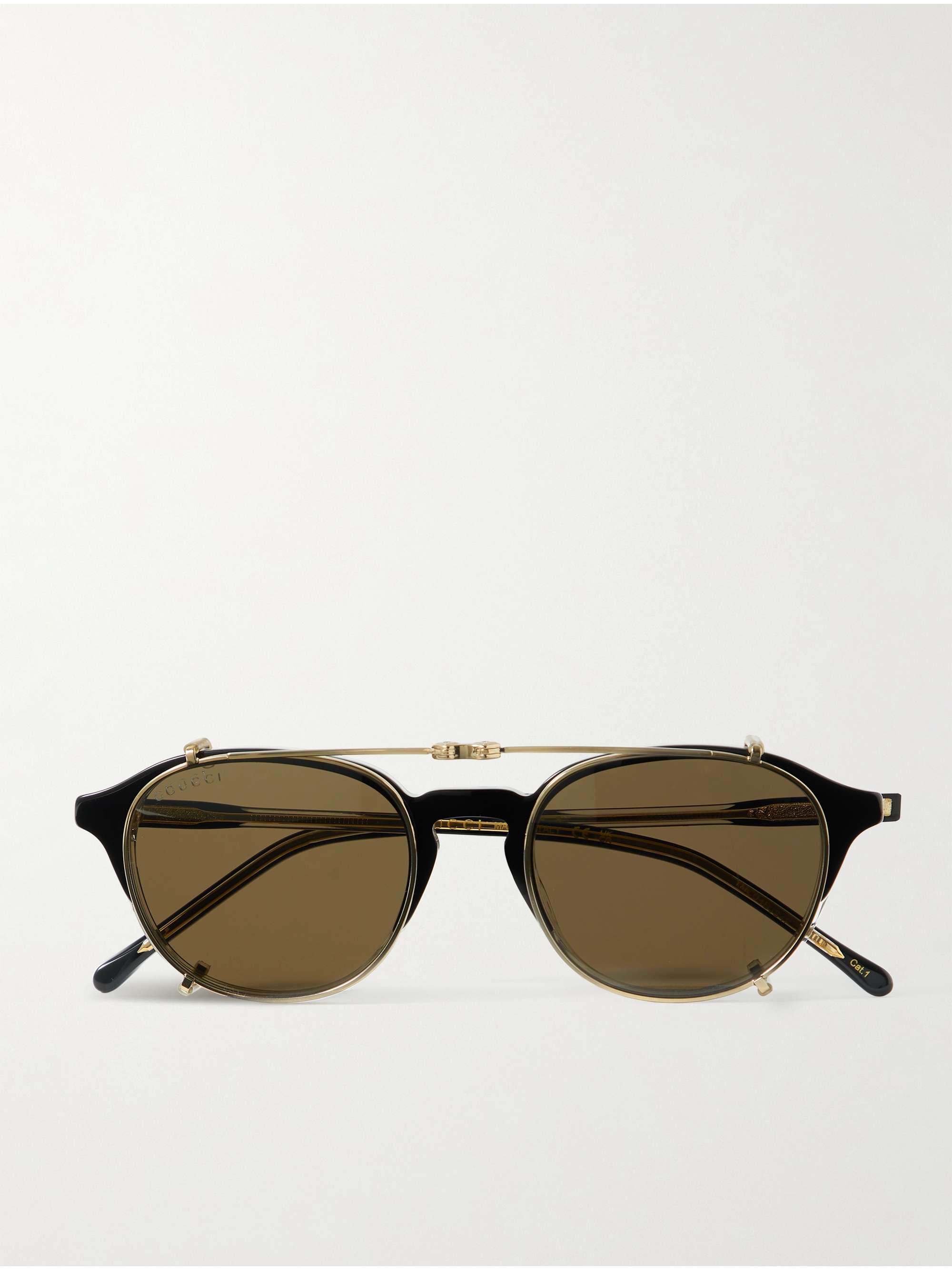GUCCI EYEWEAR Round-Frame Acetate and Gold-Tone Sunglasses for Men | MR  PORTER