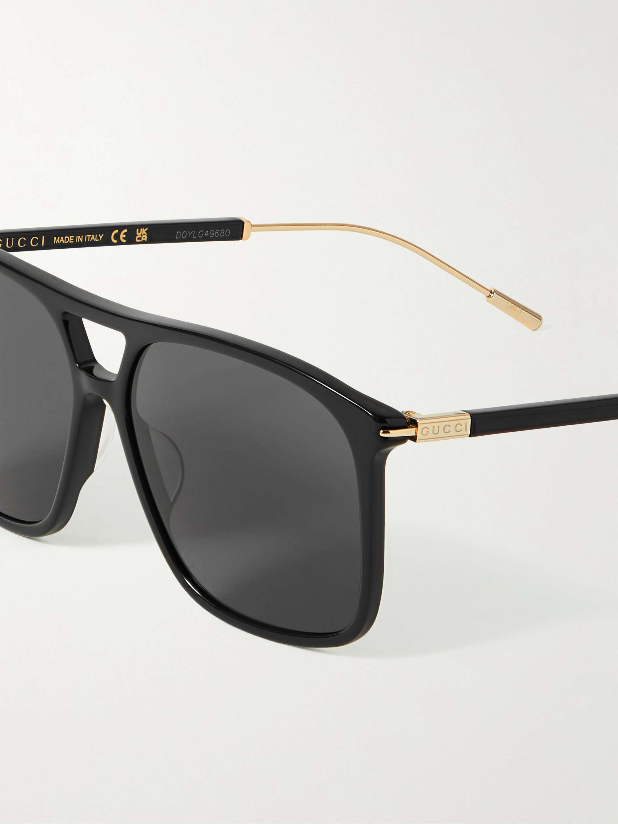 GUCCI EYEWEAR Aviator-Style Gold-Tone and Acetate Sunglasses for Men | MR  PORTER