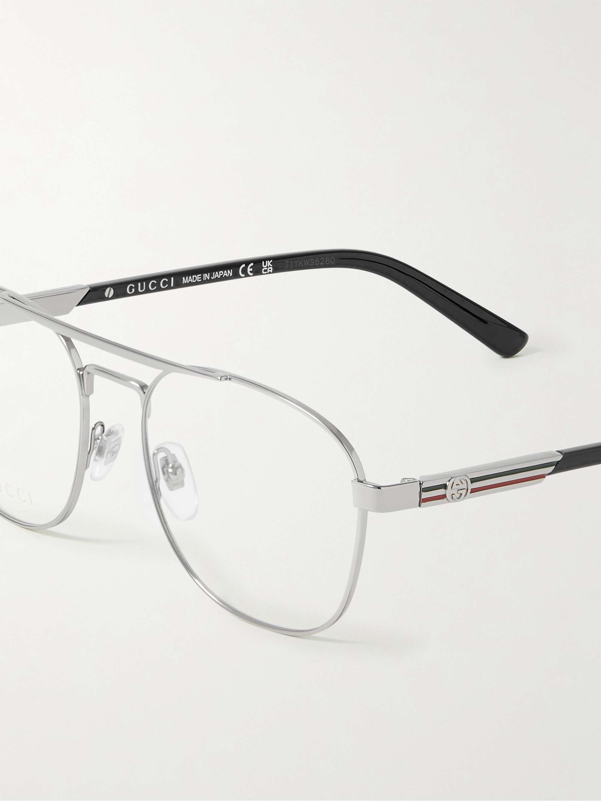 GUCCI EYEWEAR Aviator-Style Silver-Tone Optical Glasses for Men | MR PORTER