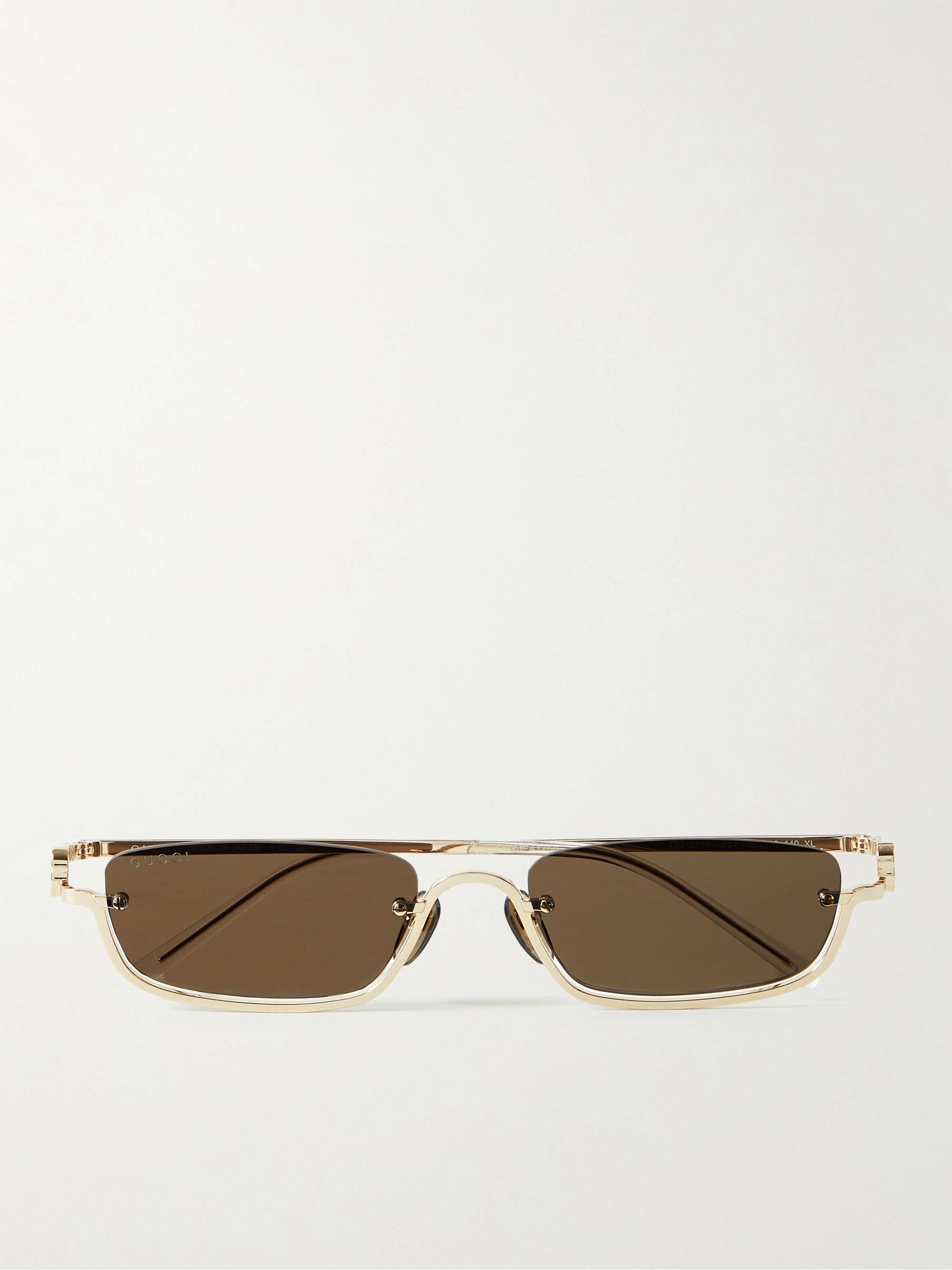 GUCCI EYEWEAR Square-Frame Gold-Tone Sunglasses for Men | MR PORTER