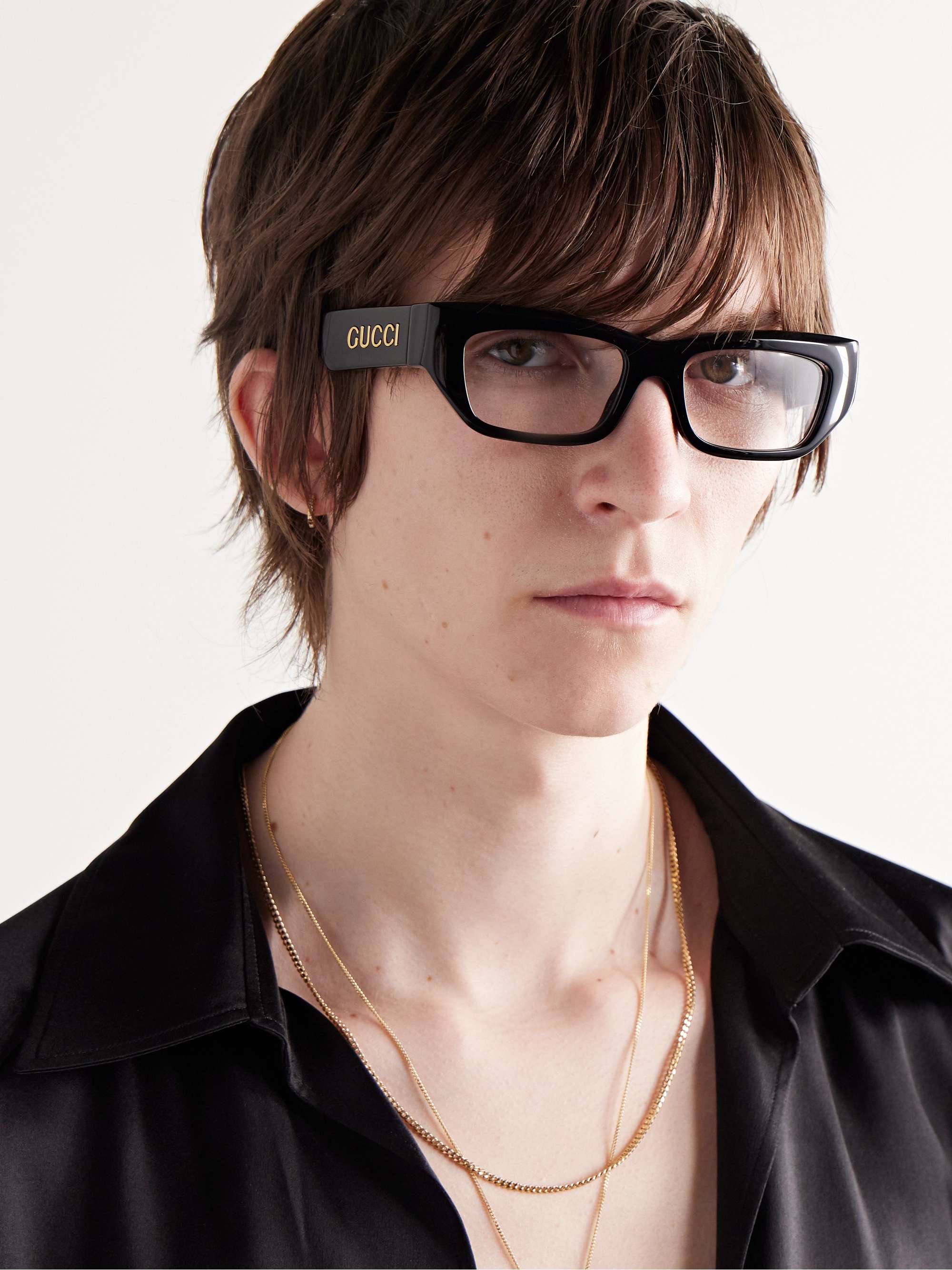 GUCCI EYEWEAR Rectangular-Frame Acetate Optical Glasses for Men | MR PORTER
