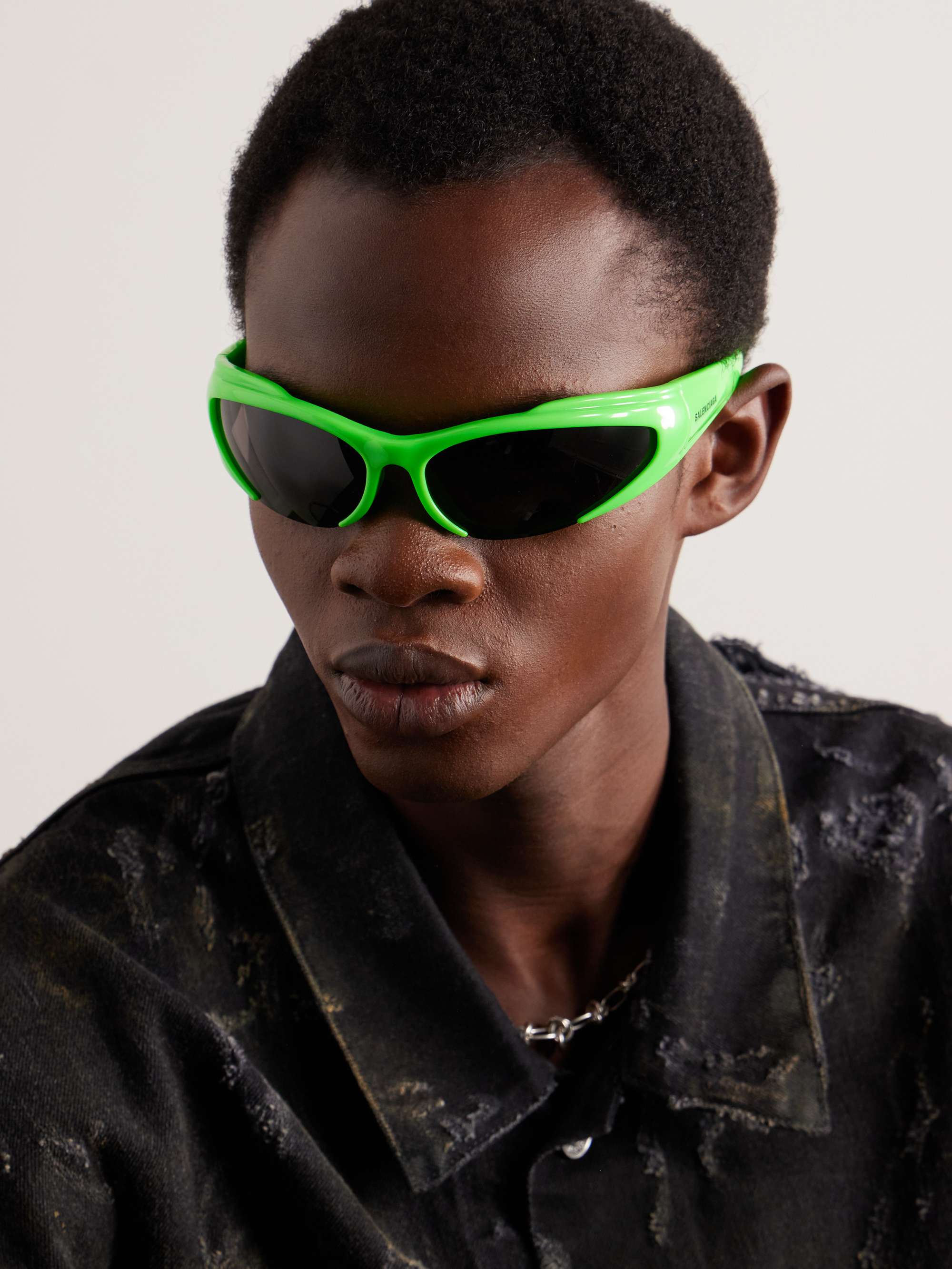 BALENCIAGA EYEWEAR Oval-Frame Acetate Sunglasses for Men | MR PORTER