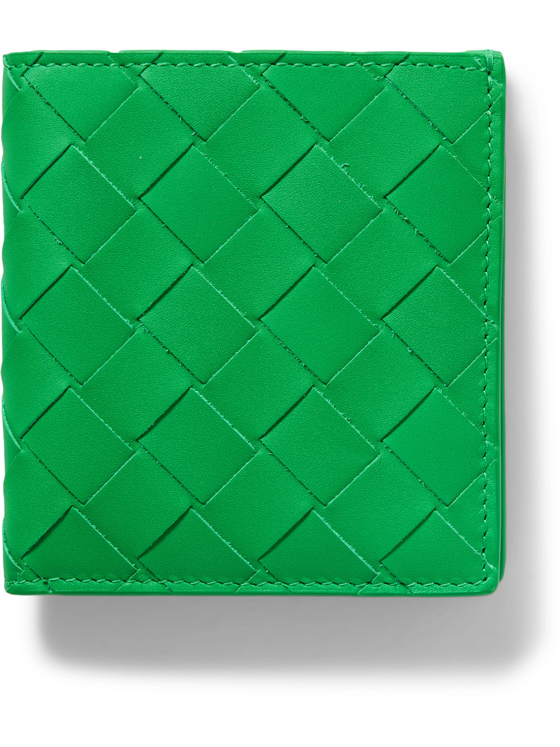 Bottega Veneta Intrecciato Leather Billfold Wallet In Green