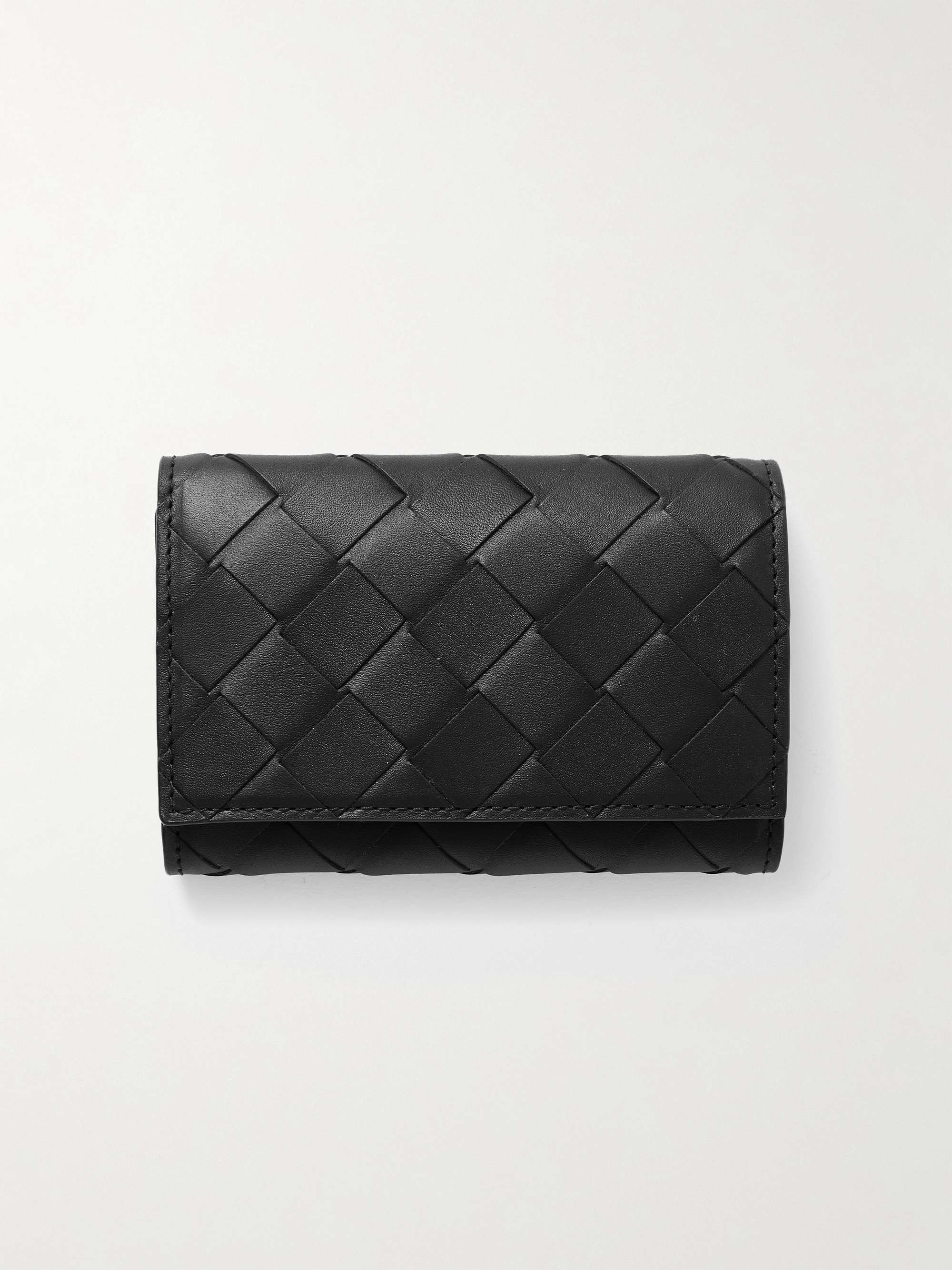 Bottega Veneta - Men - Intrecciato Leather Key Pouch Black