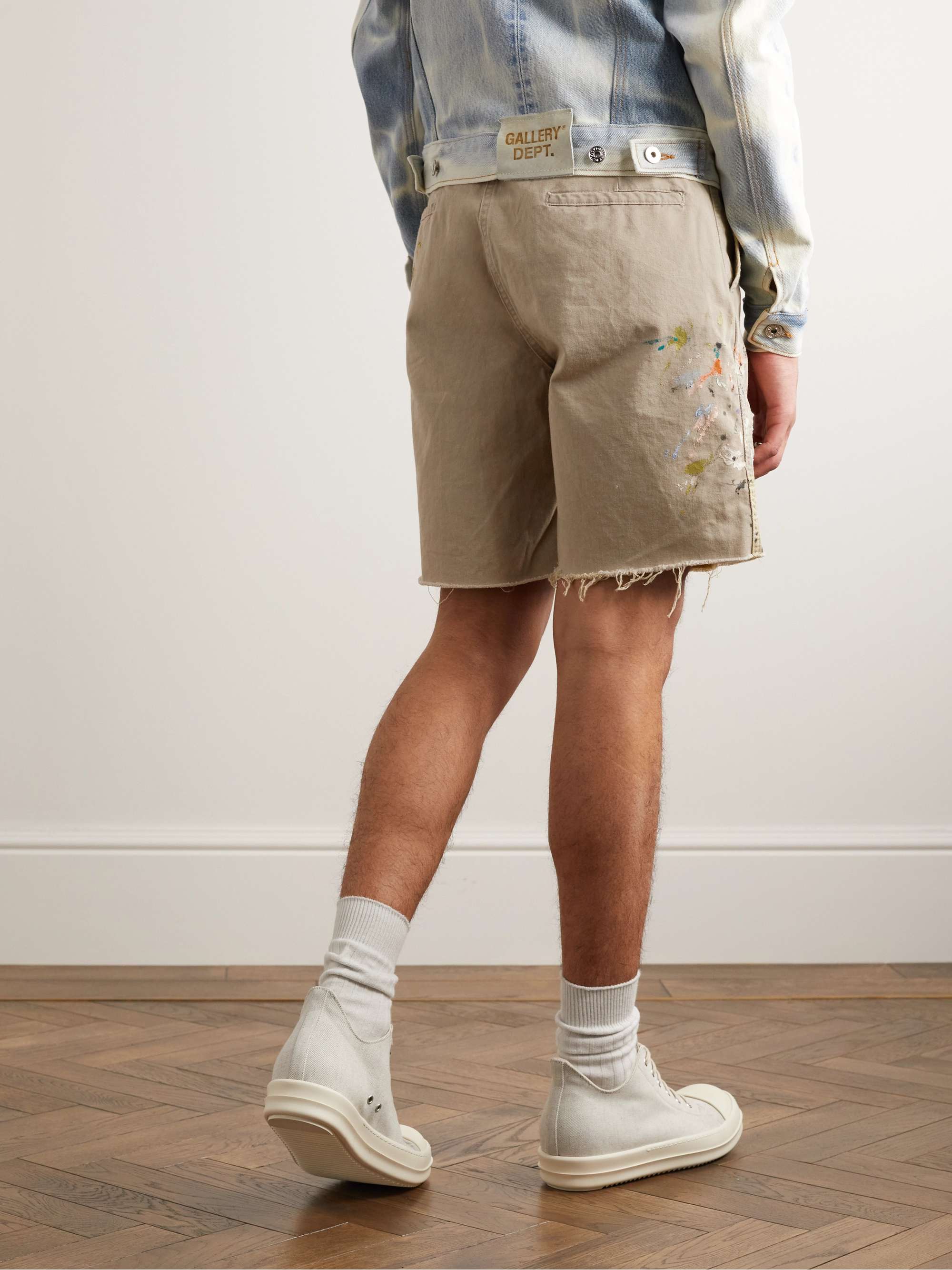GALLERY DEPT. Ricky Straight-Leg Distressed Cotton-Twill Shorts for Men |  MR PORTER