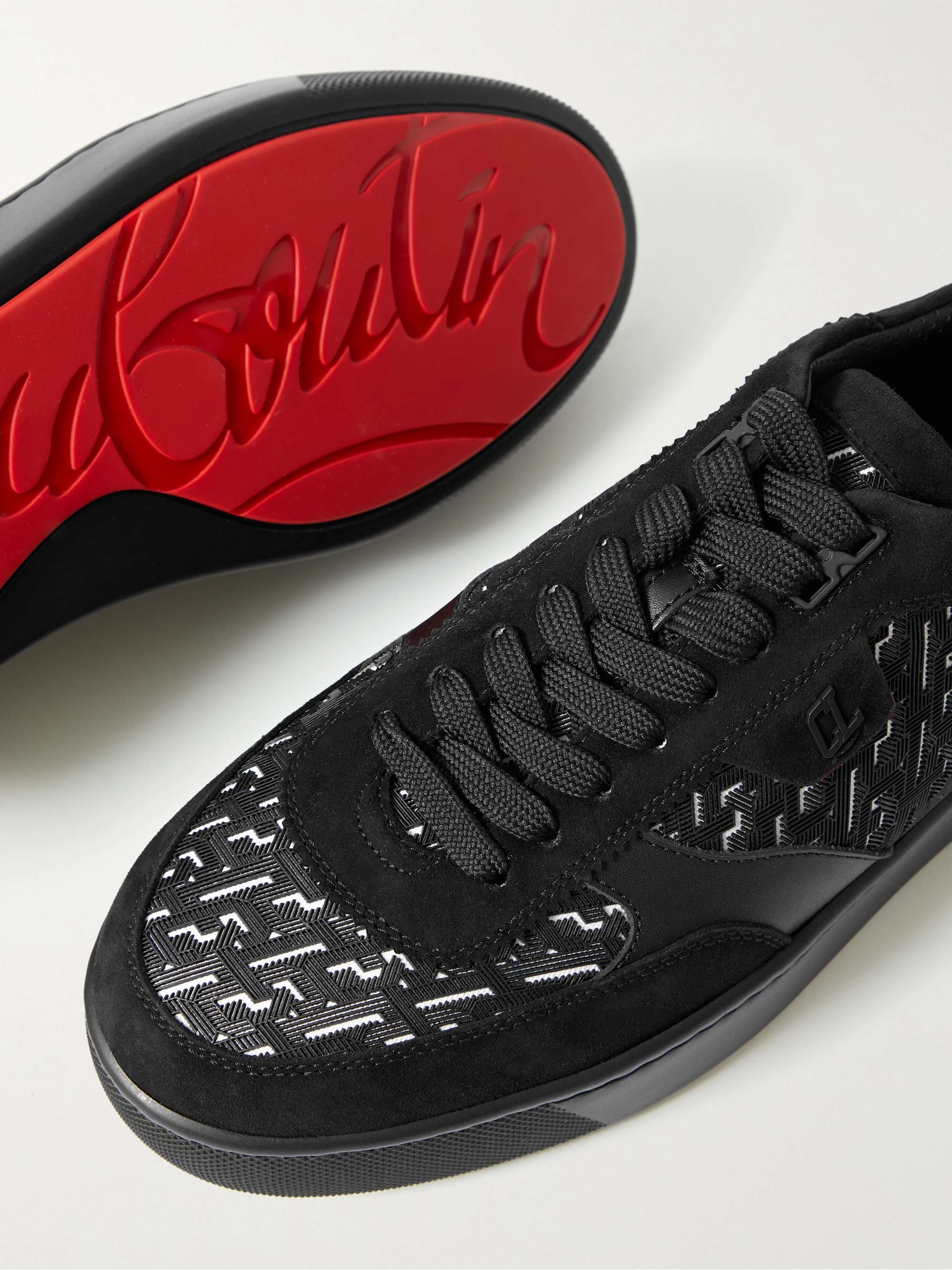 CHRISTIAN LOUBOUTIN Happyrui Suede and Leather-Trimmed Rubber Sneakers for  Men | MR PORTER