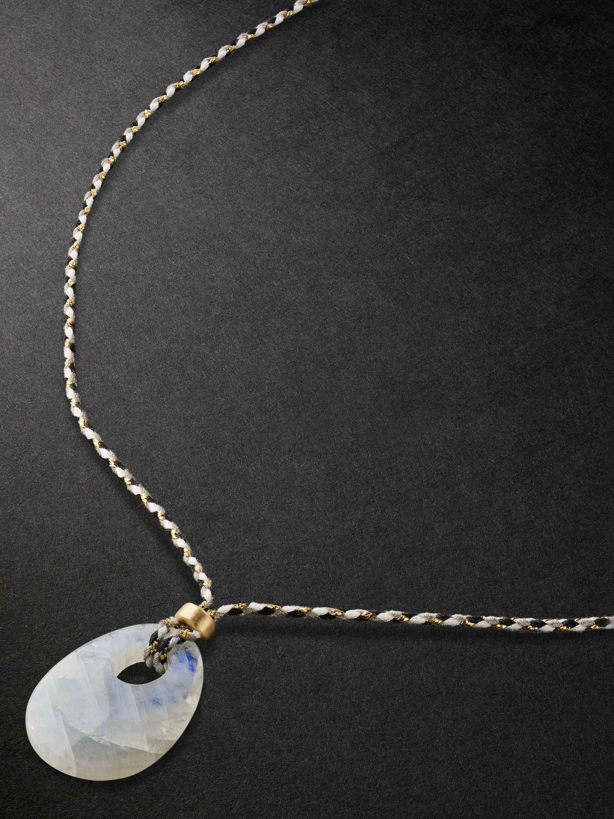 JACQUIE AICHE Gold, Moonstone and Cord Necklace | MR PORTER