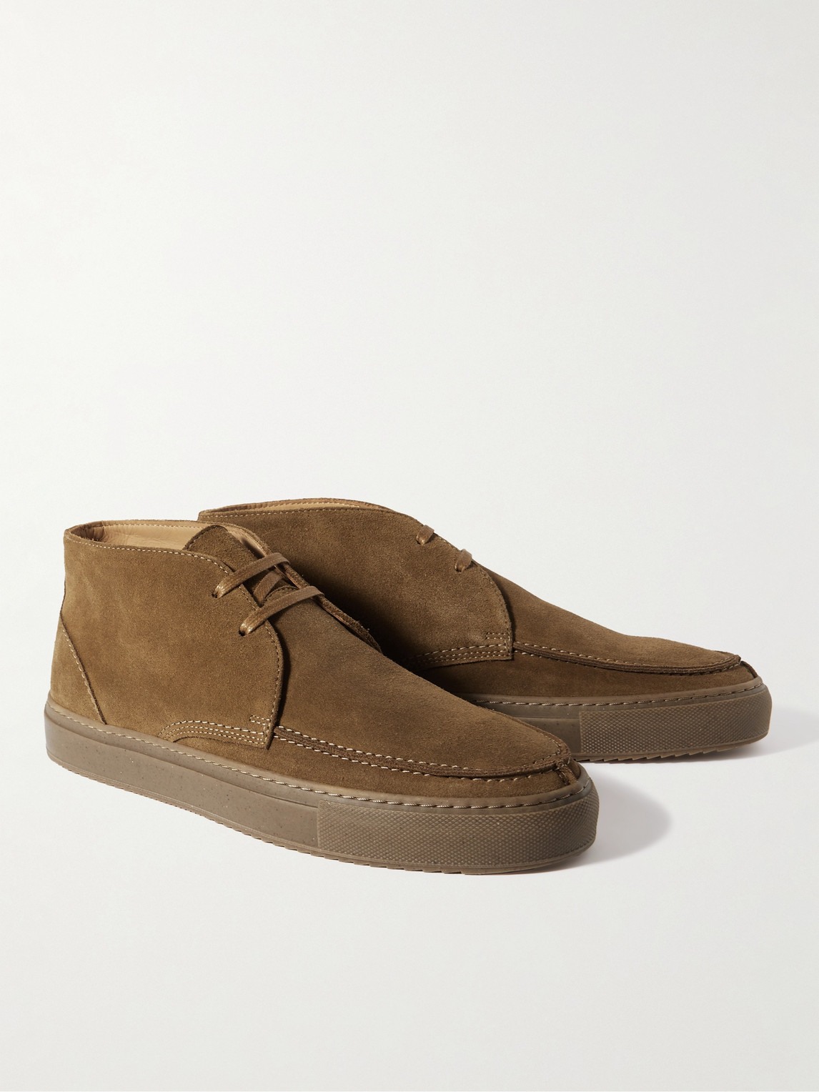 Shop Mr P Larry Split-toe Regenerated Suede By Evolo® Chukka Boots In Brown