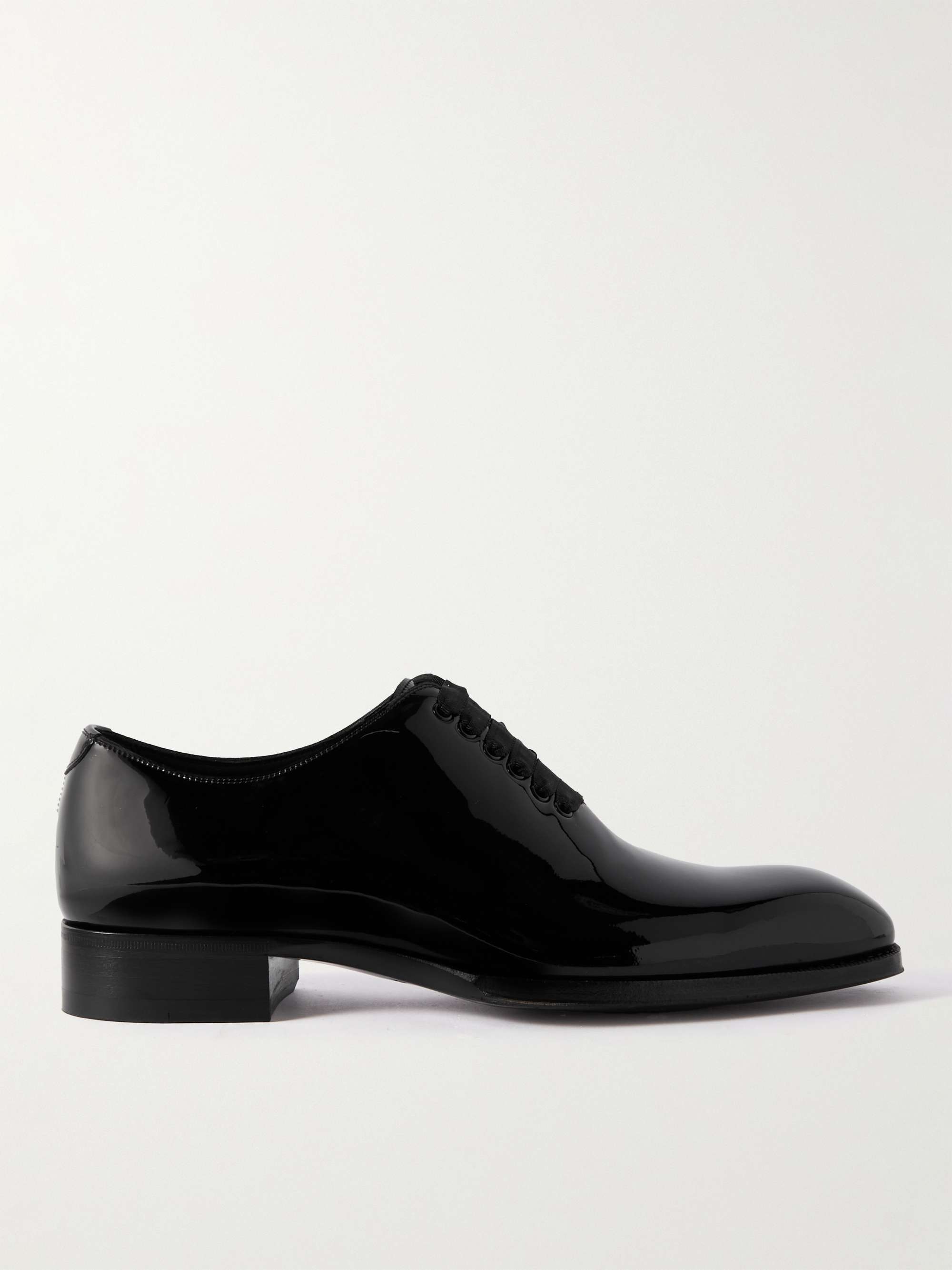 TOM FORD Elkan Whole-Cut Patent-Leather Oxford Shoes for Men | MR PORTER