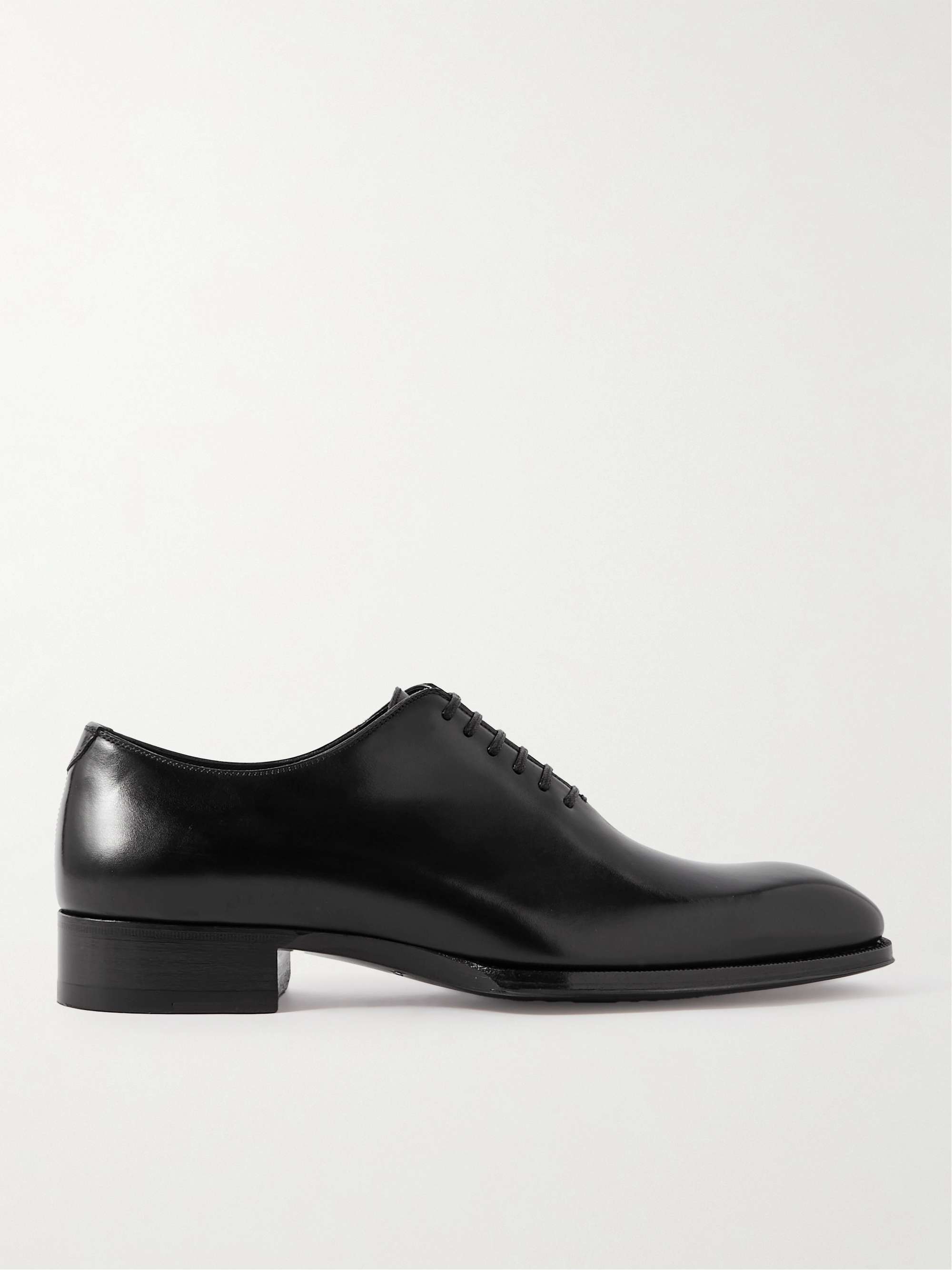 TOM FORD Elkan Whole-Cut Glossed-Leather Oxford Shoes for Men | MR PORTER