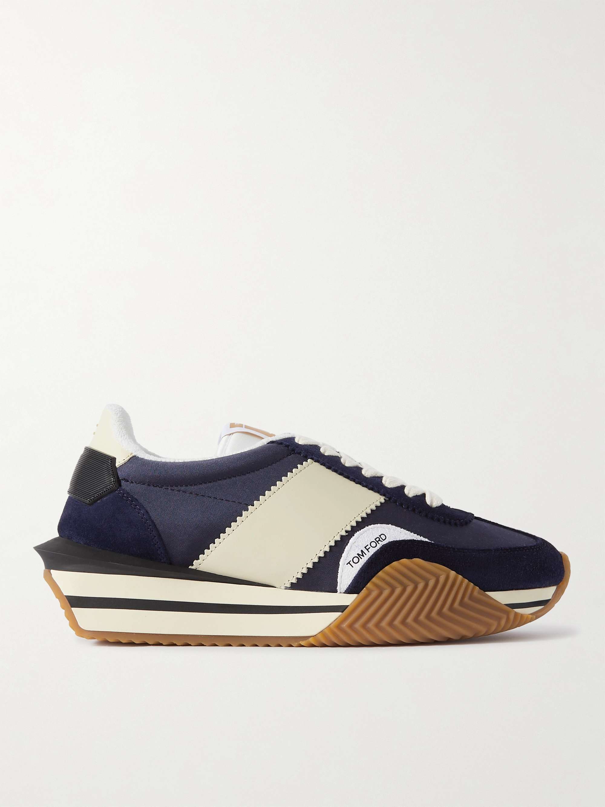 TOM FORD James Rubber-Trimmed Suede, Nylon and Leather Sneakers for Men |  MR PORTER