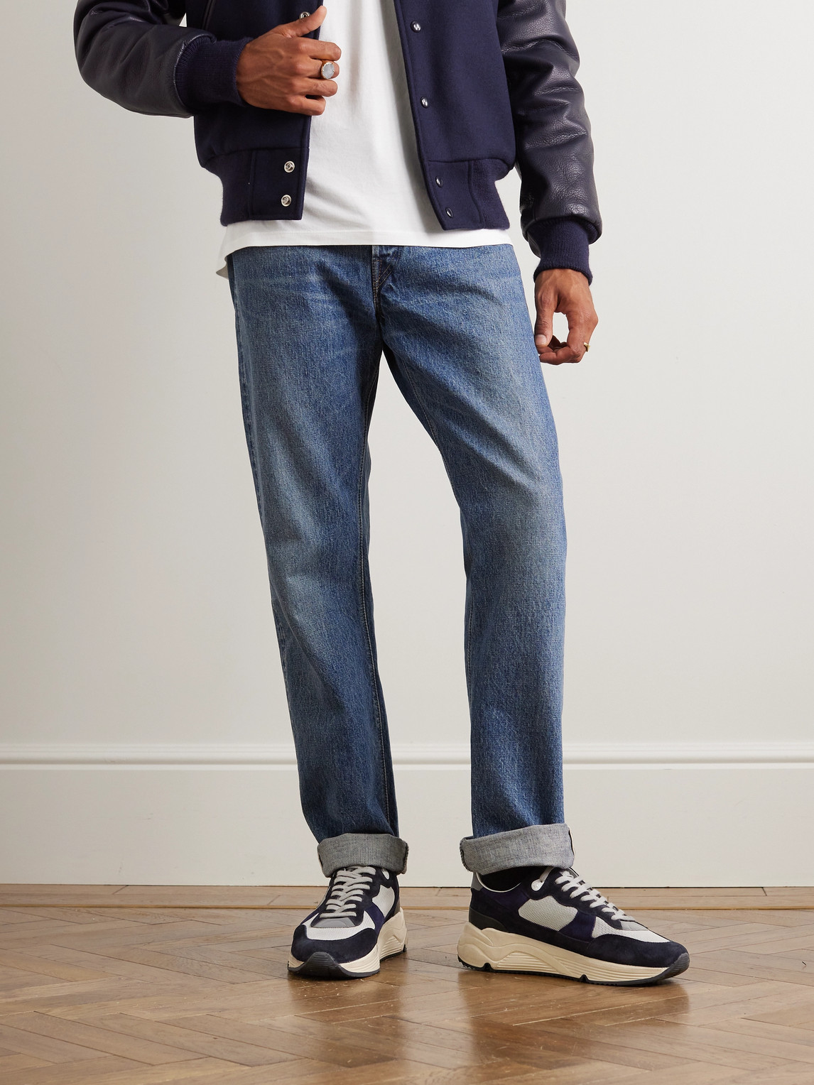 Shop Golden Goose Leather-trimmed Mesh And Suede Sneakers In Blue