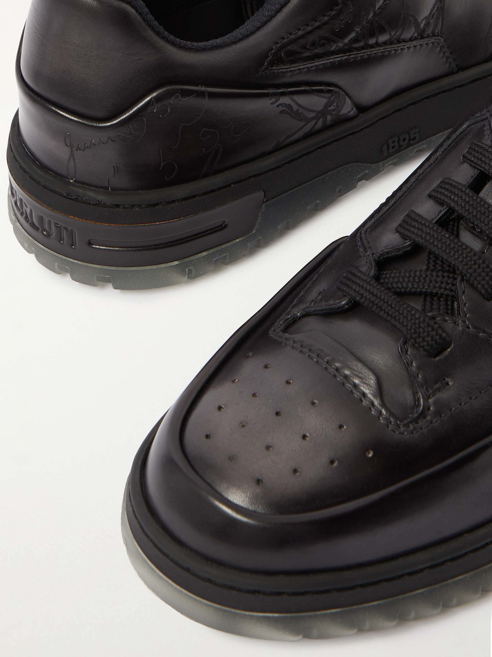 BERLUTI Playoff Scritto Venezia Leather Sneakers for Men | MR PORTER