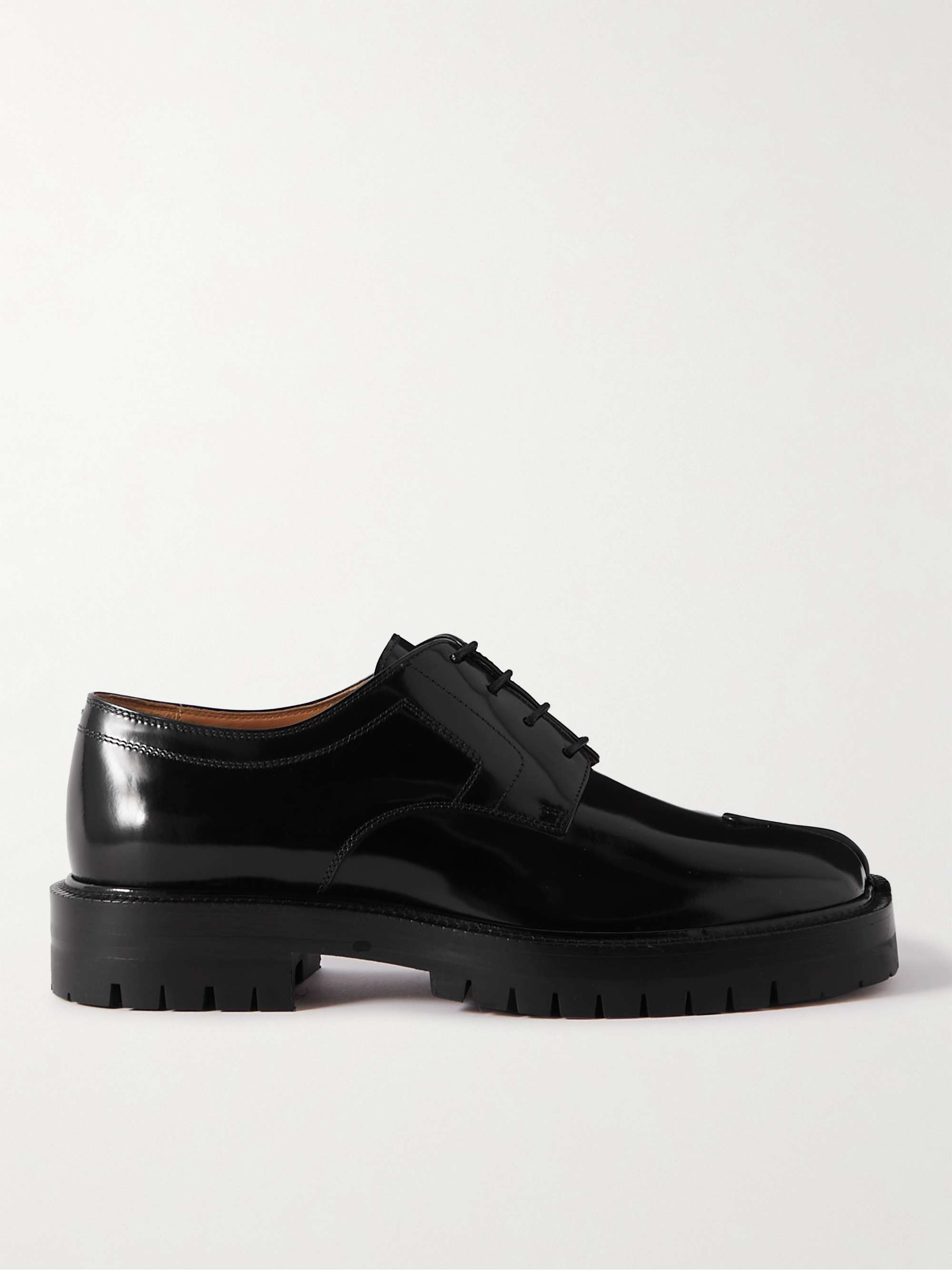 MAISON MARGIELA Tabi Split-Toe Polished-Leather Derby Shoes for Men | MR  PORTER