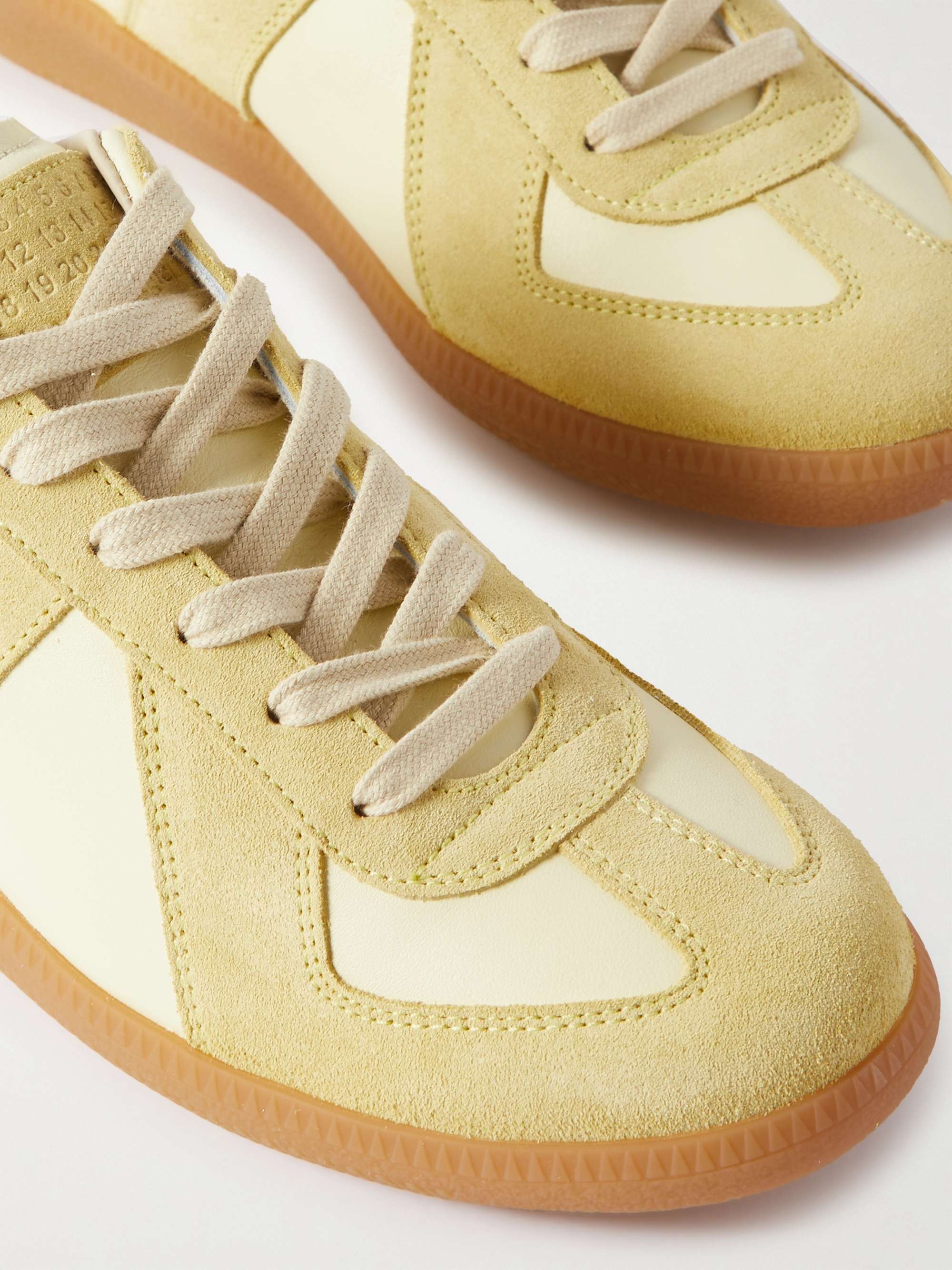 MAISON MARGIELA Replica Leather and Suede Sneakers for Men | MR PORTER