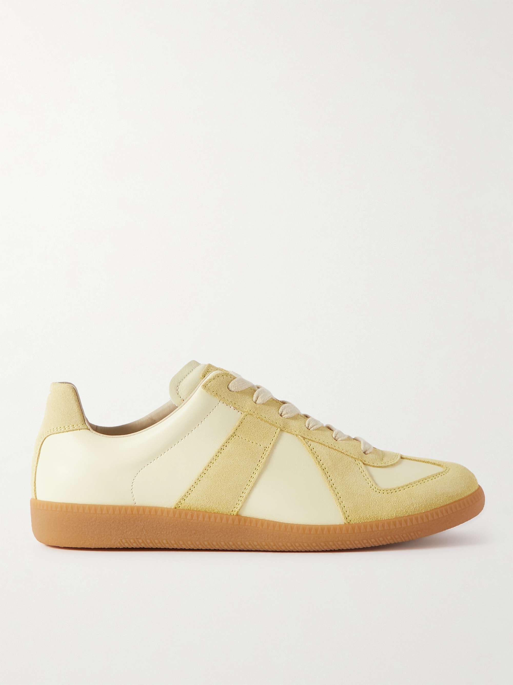 MAISON MARGIELA Replica Leather and Suede Sneakers for Men | MR PORTER