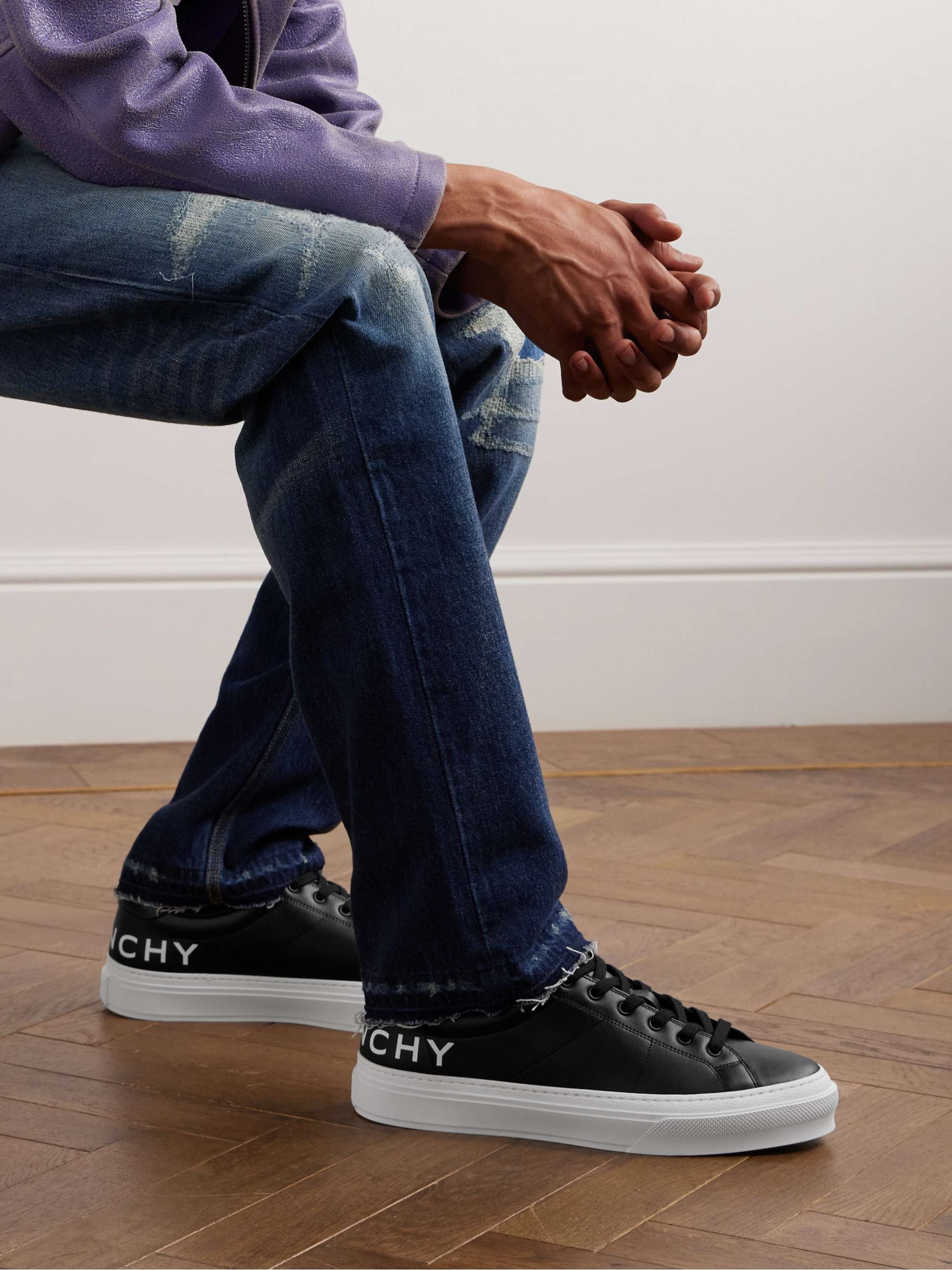 GIVENCHY City Sport Leather Sneakers for Men | MR PORTER