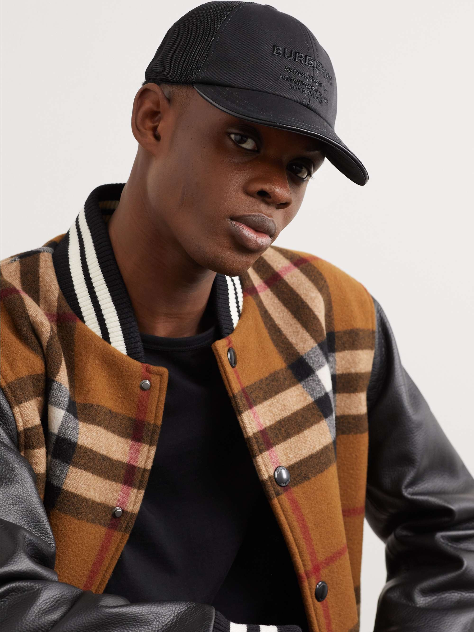BURBERRY Logo-Embroidered Cotton-Twill and Mesh Baseball Cap for Men | MR  PORTER